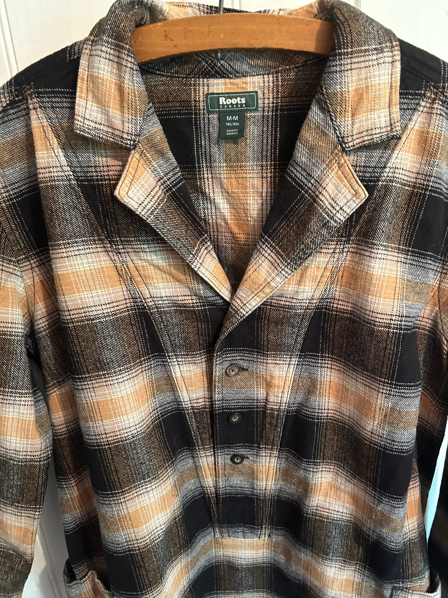 Roots medium brown & black plaid tunic