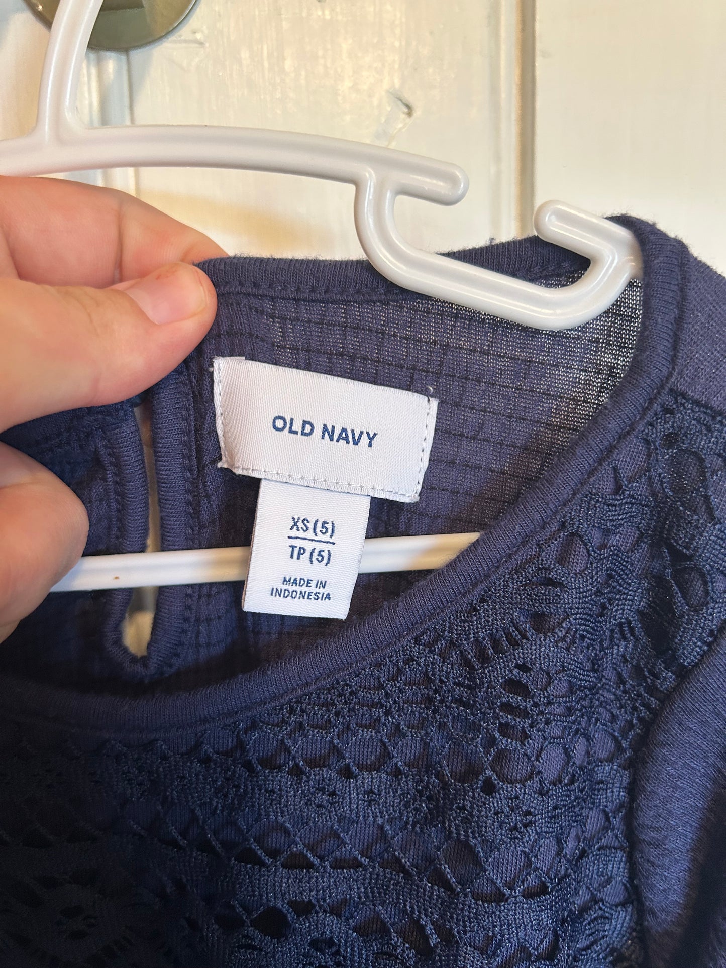 Old navy 5 navy lace long sleeve dress