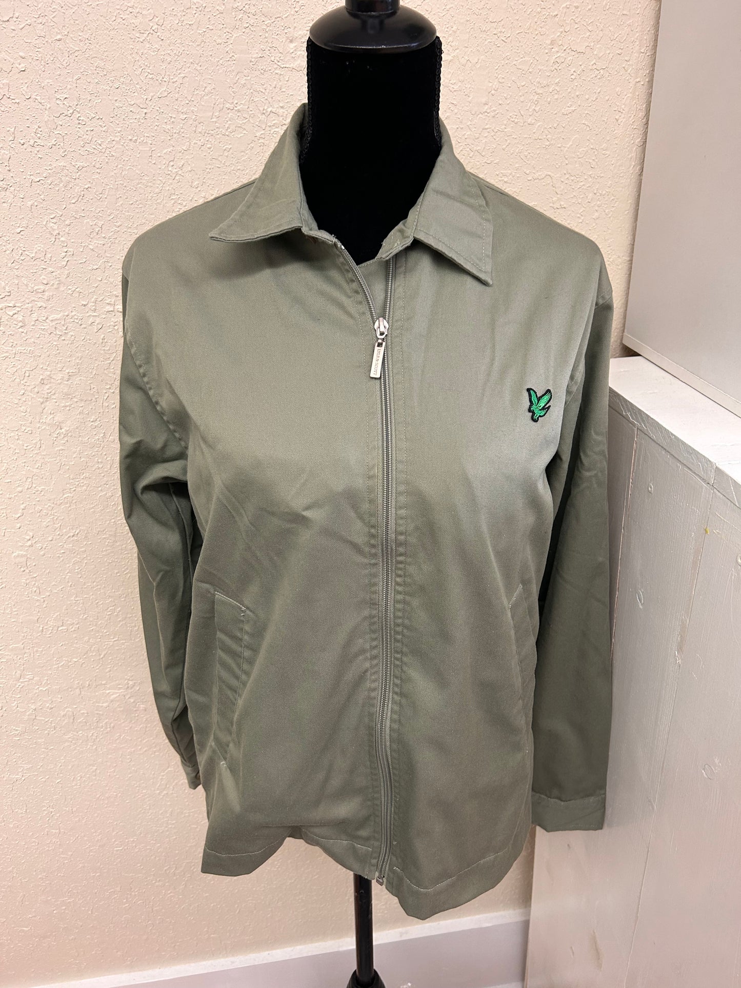 Lyle & scott medium green bomber jacket