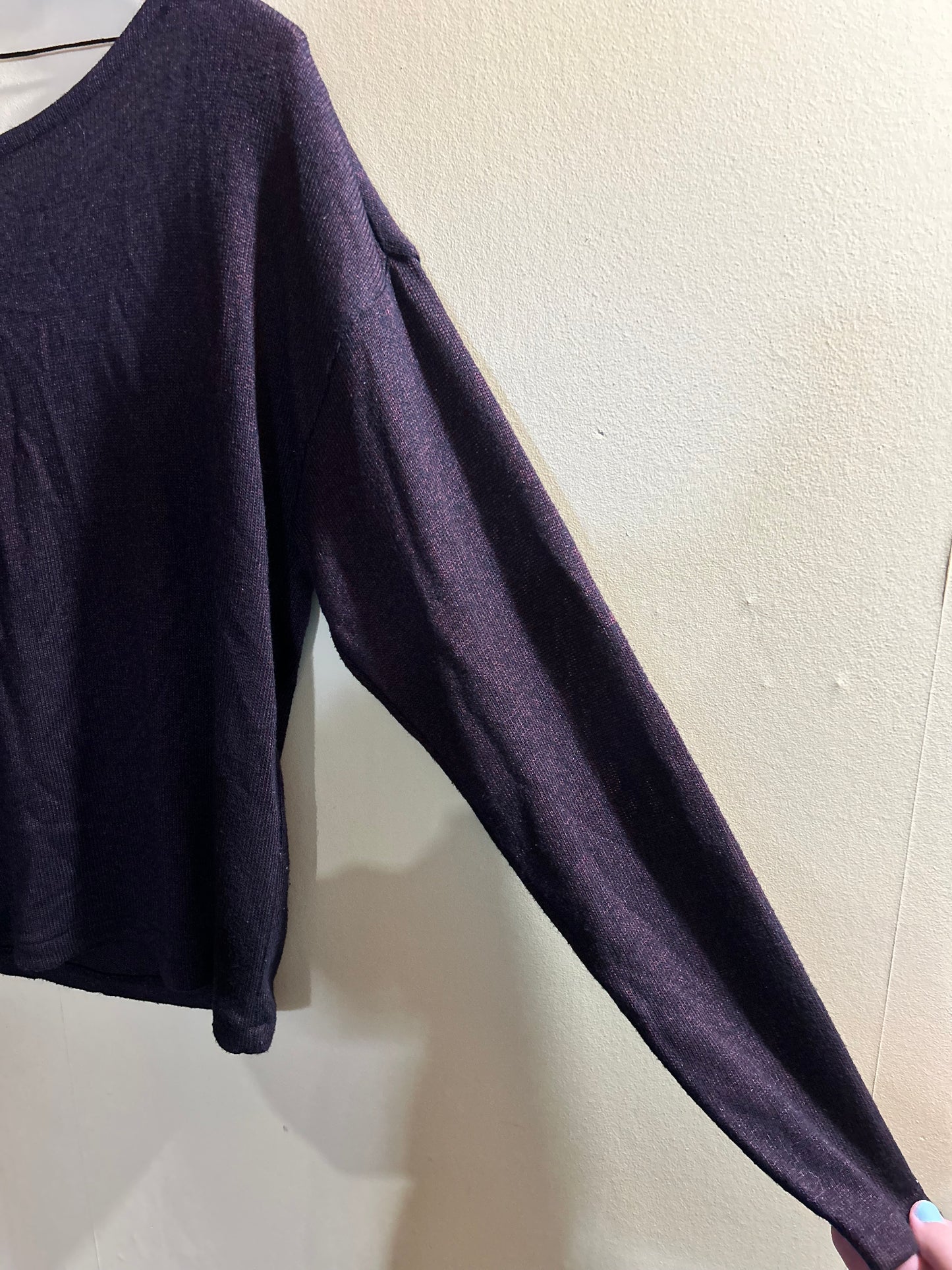 Noisy may xs dark purple low back long sleeve shirt