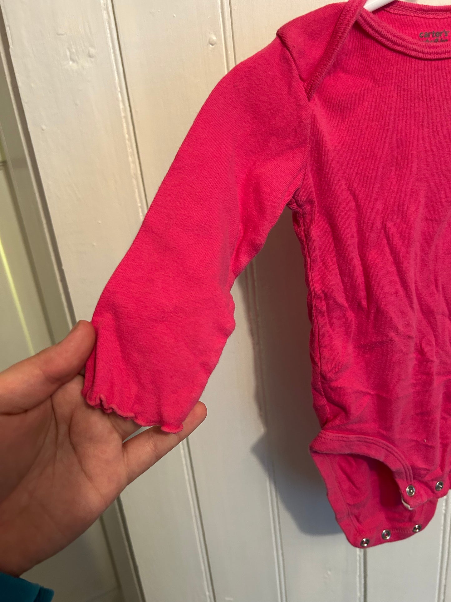 Carters 9m pink ruffle sleeve onesie