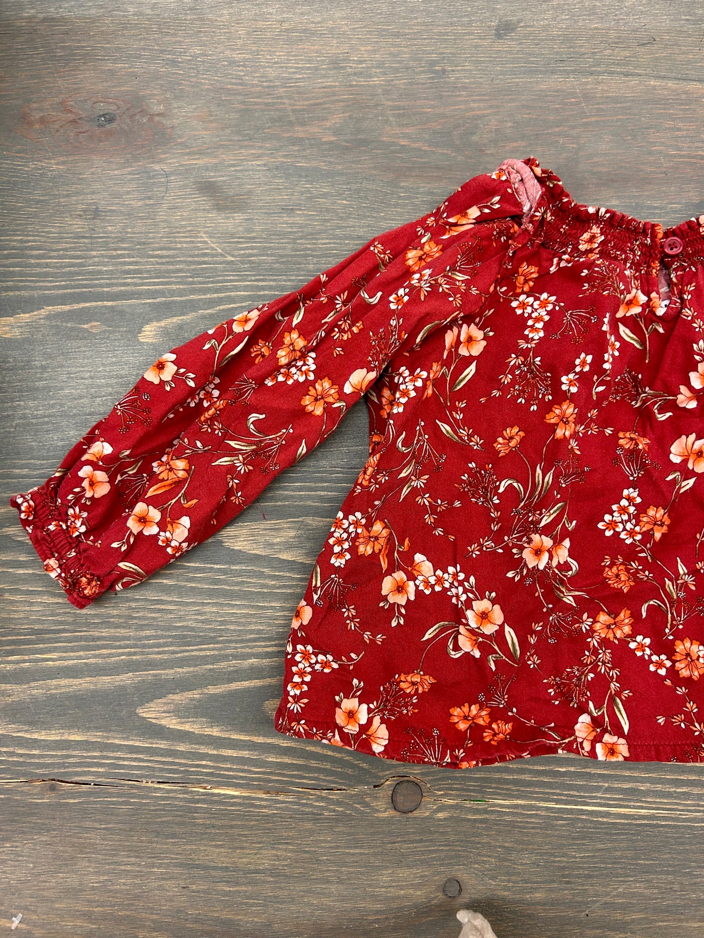Old navy 18/24m red floral top