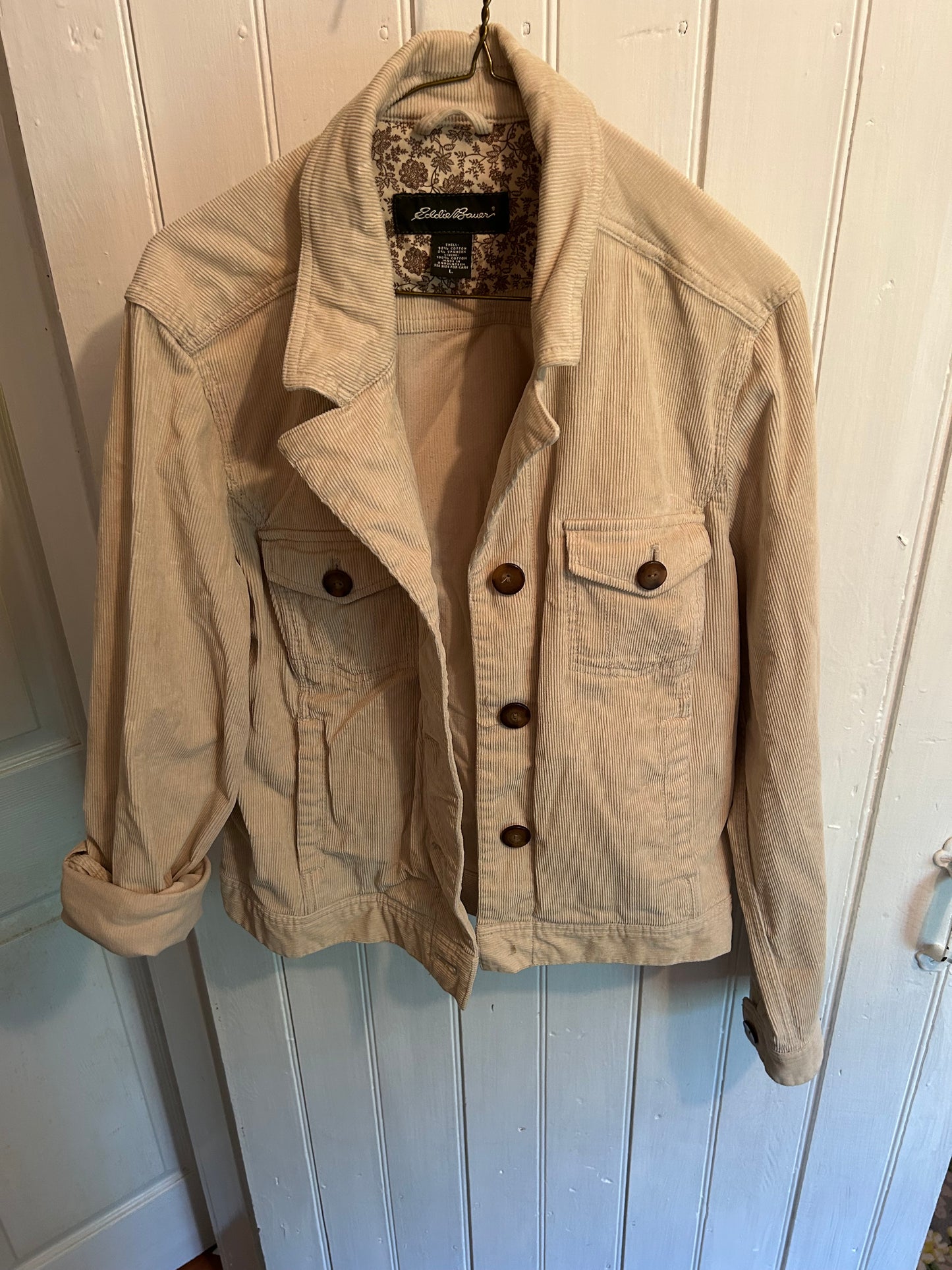 Eddie Bauer large tan corduroy jacket