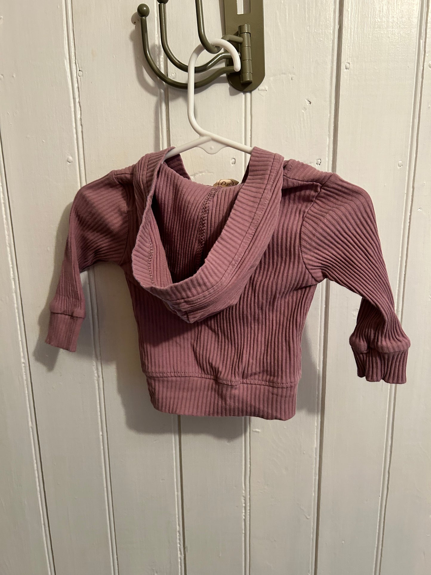 6m dusty pink ribbed cardigan