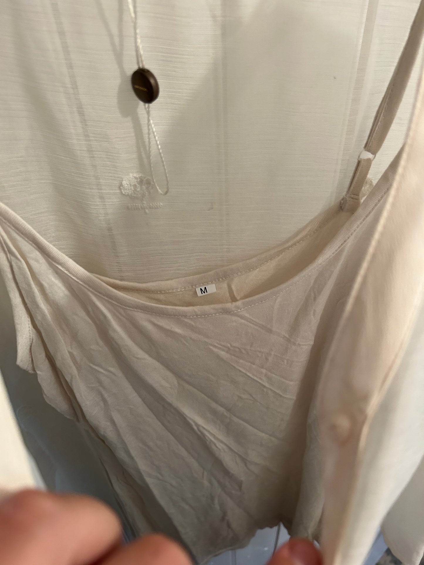 Soyaconcept medium white sheer floral blouse & tank set