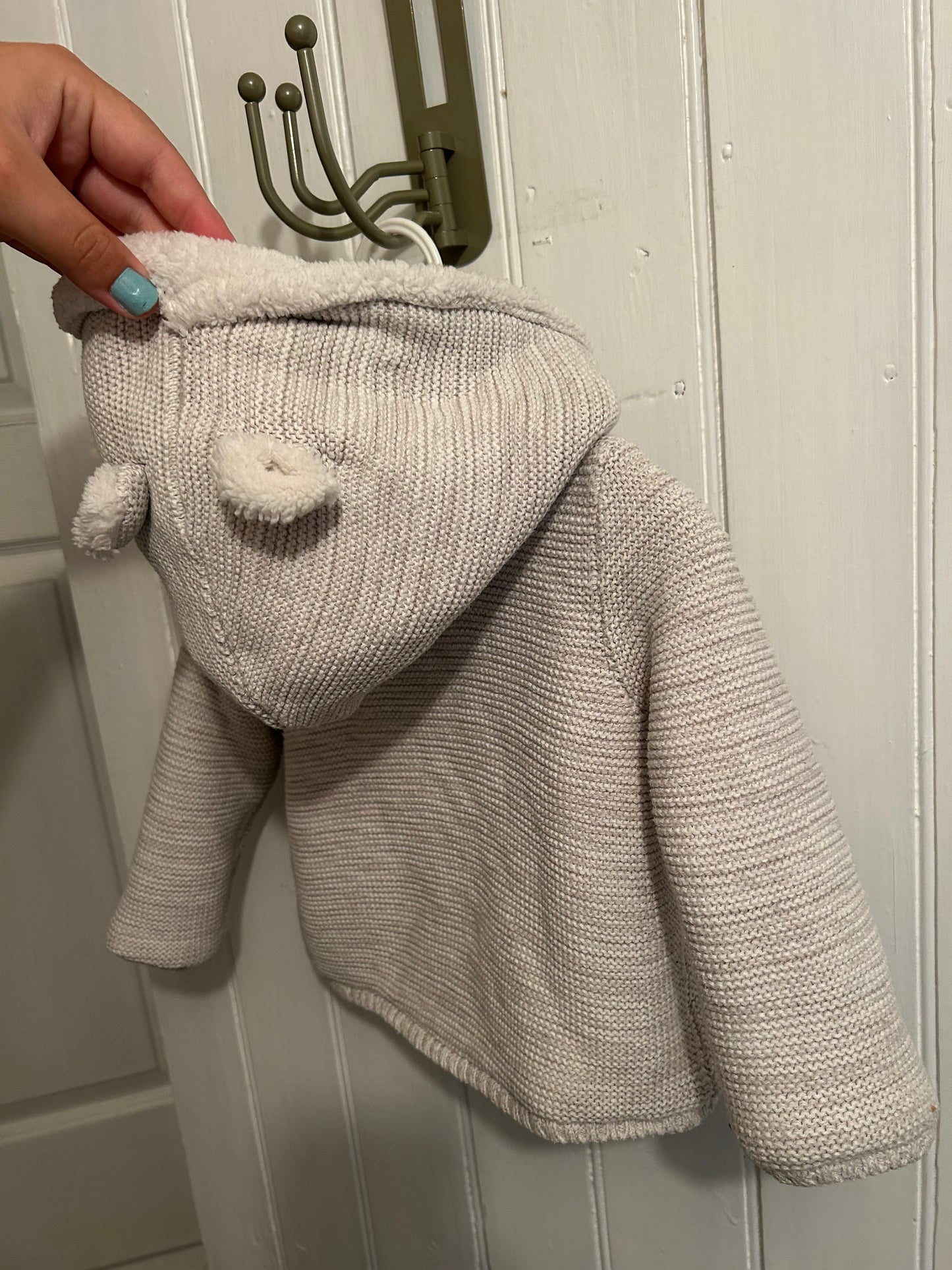 Carters 18m grey knit fleece button up cardigan jacket