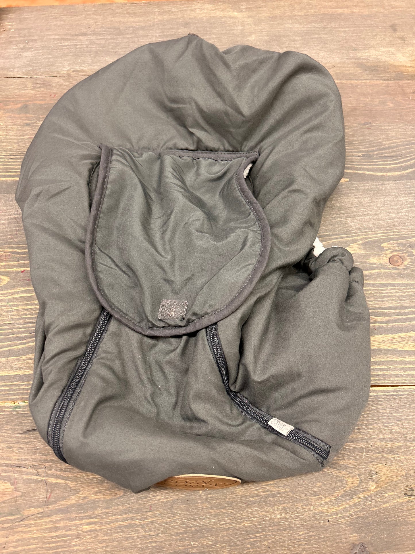 Cozy cover grey fleece winter car seat cover