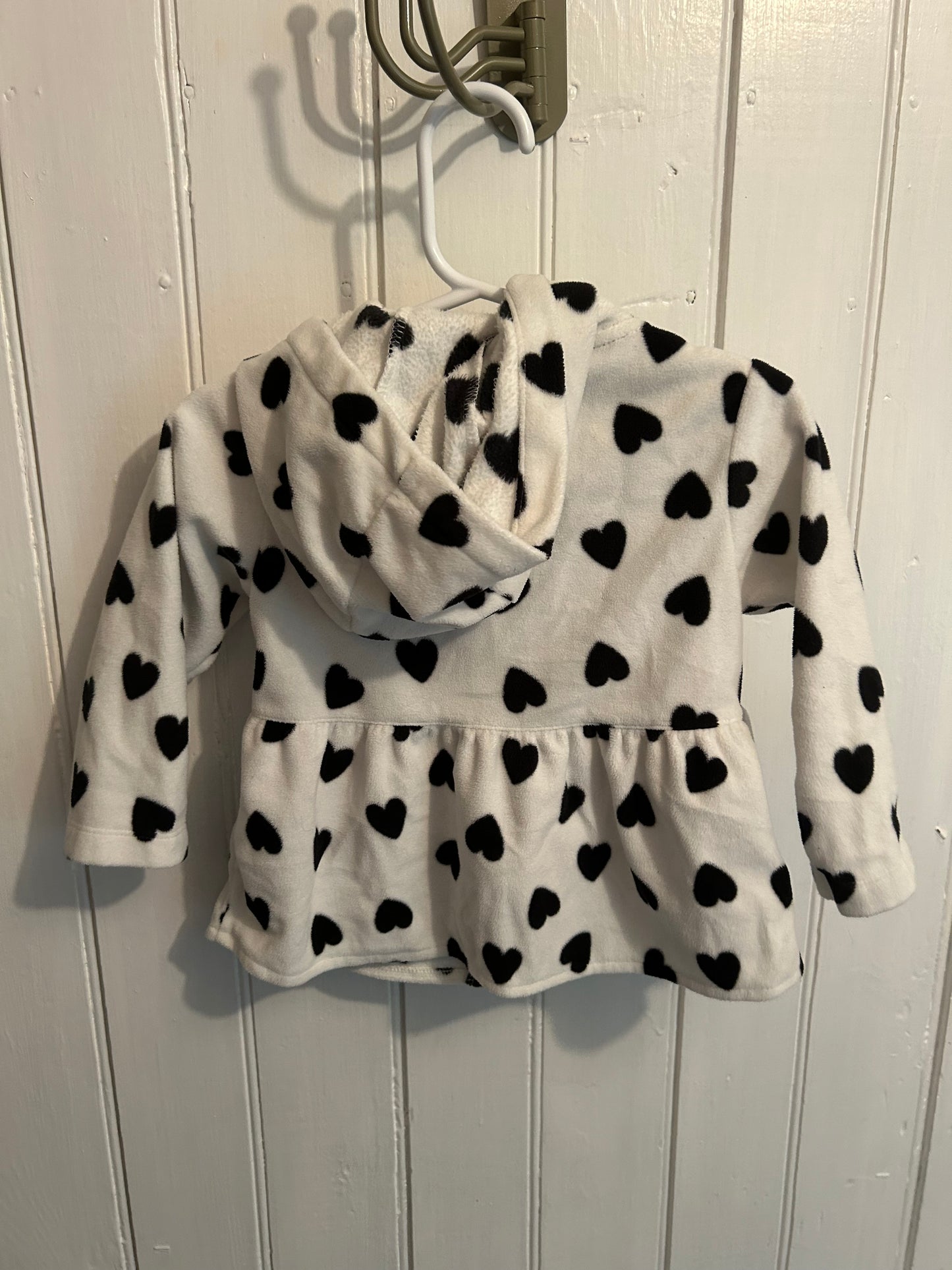Carters 18m heart fleece hooded cardigan