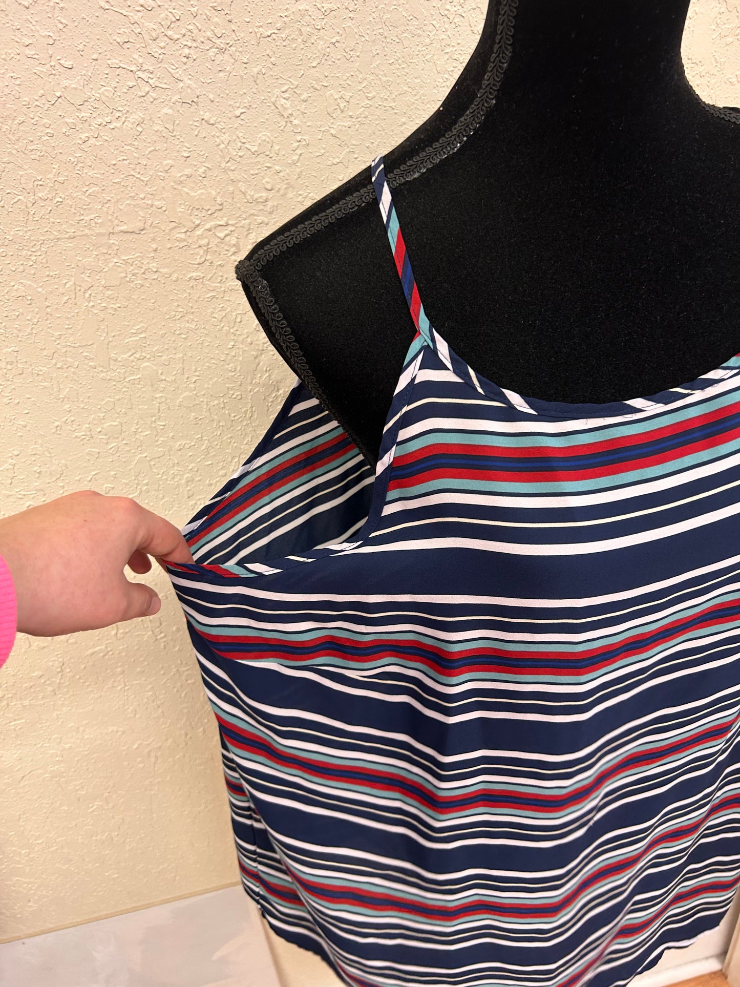 George Xxl red & blue striped tank