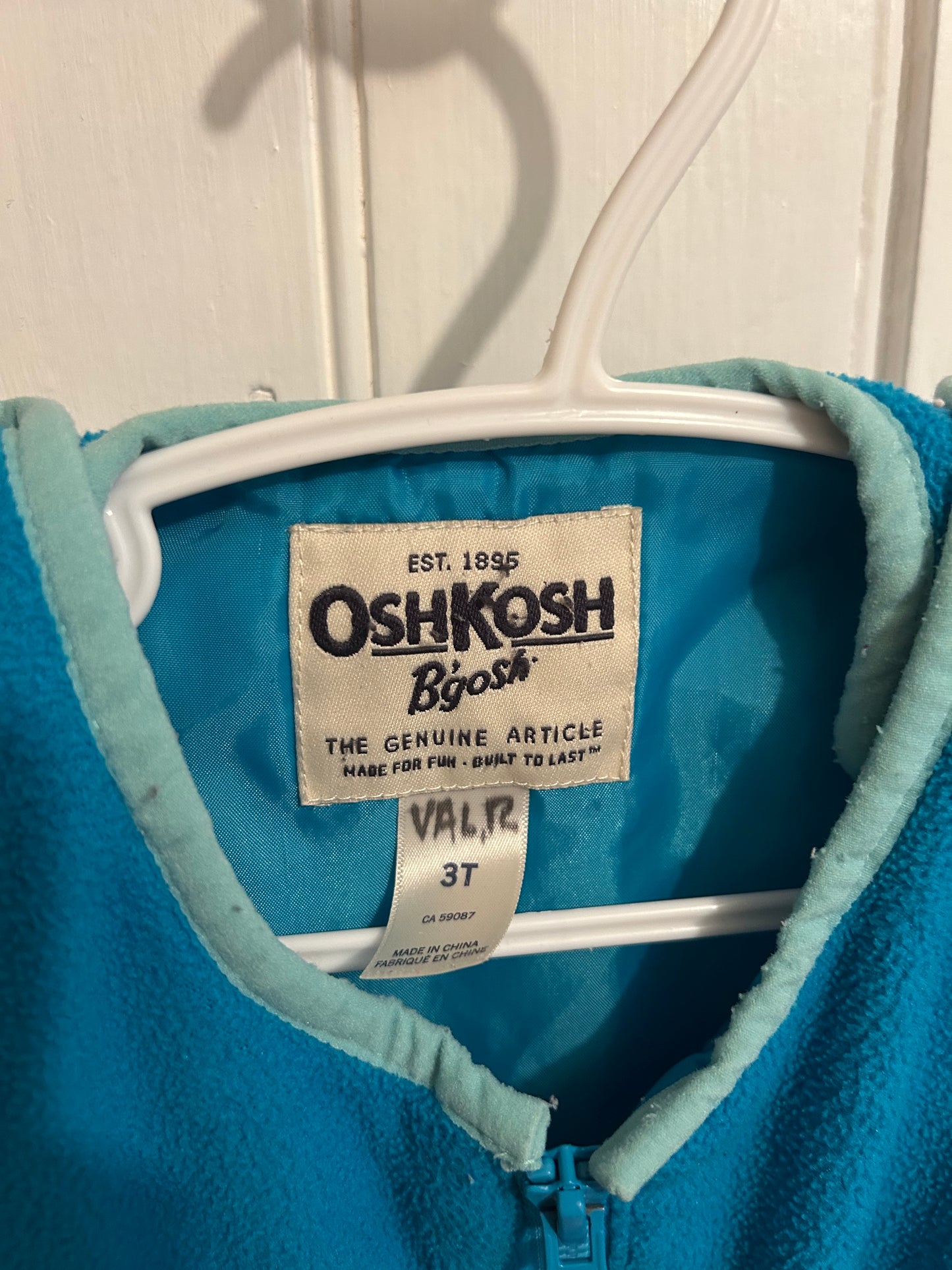 Oshkosh 3t blue 2pc snow suit