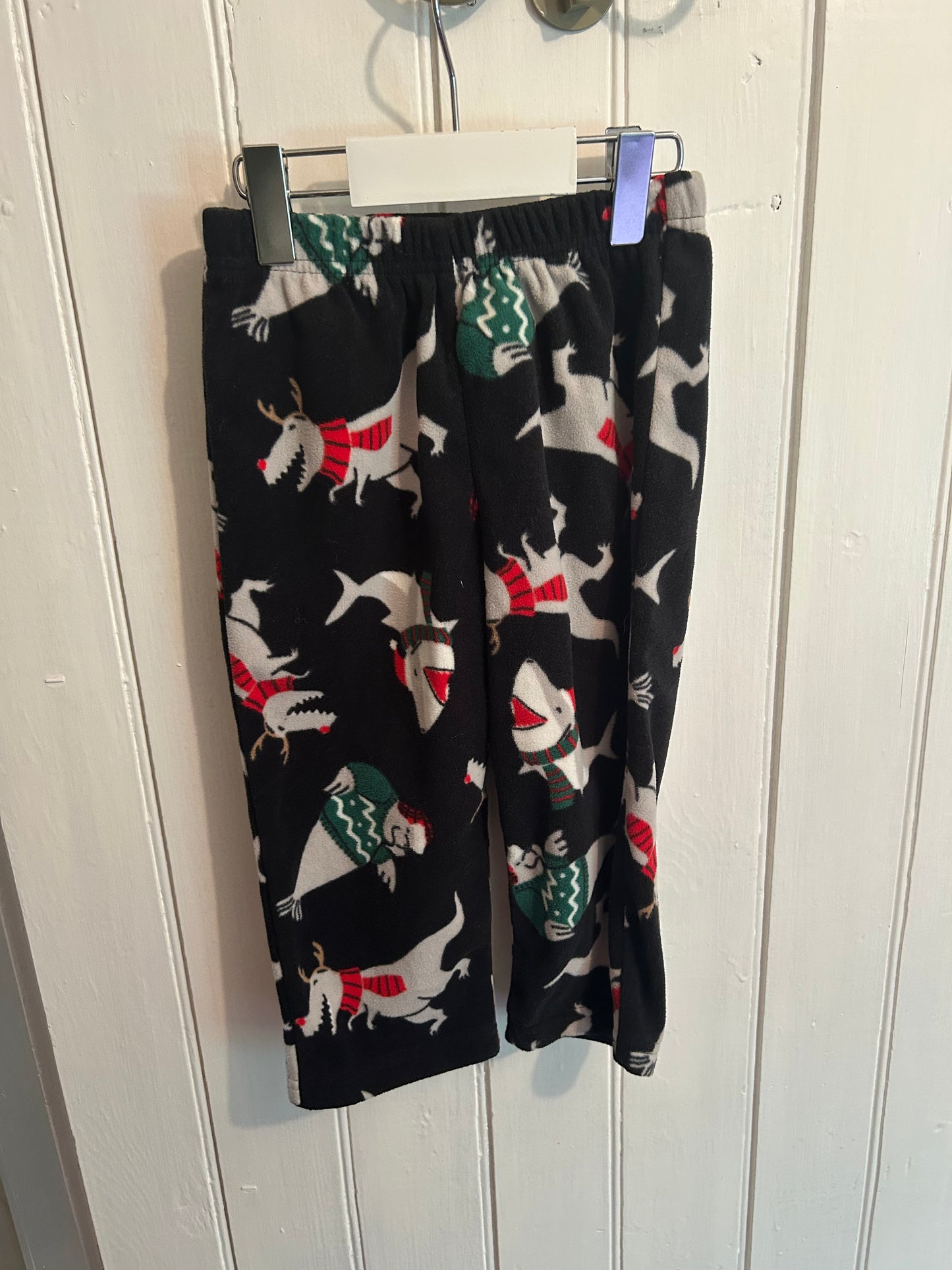 Carters 2t Christmas Dino fleece 2pc sleep set
