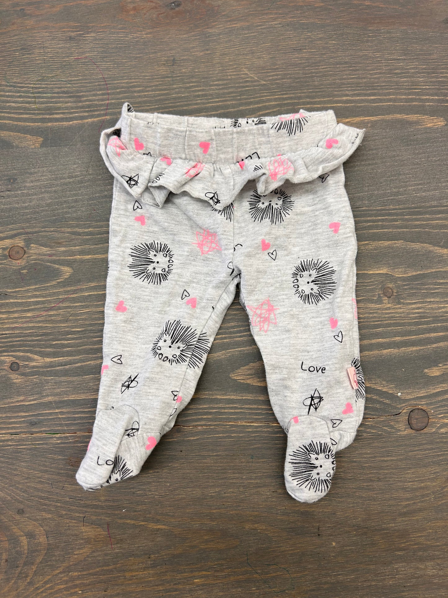 Mini hero newborn grey hedgehog pants