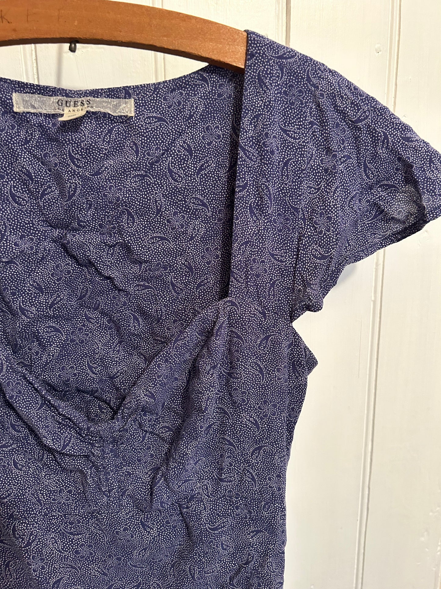 Guess 2 navy polka dot open back mini dress