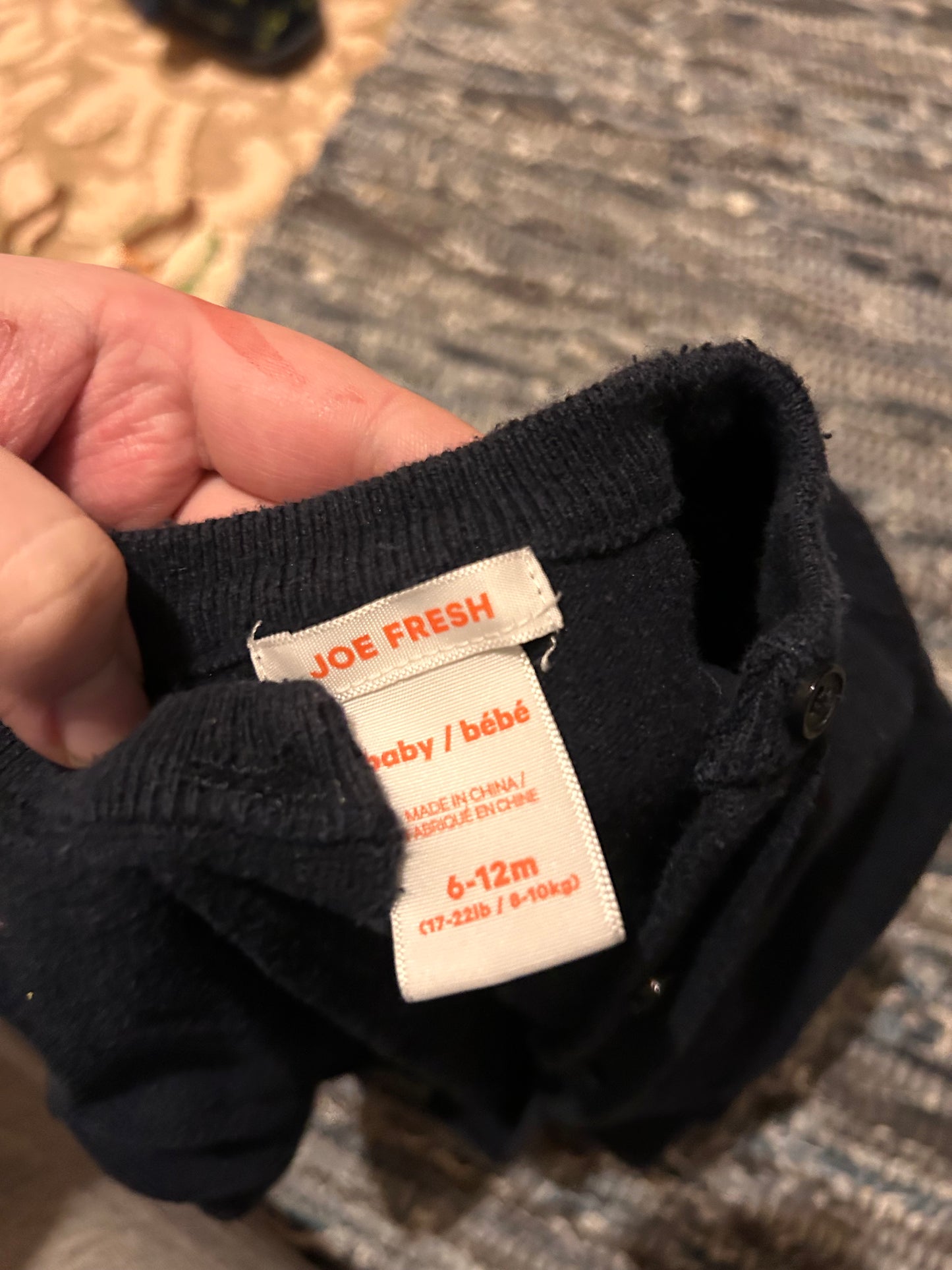 Joe fresh 6/12m black cardigan
