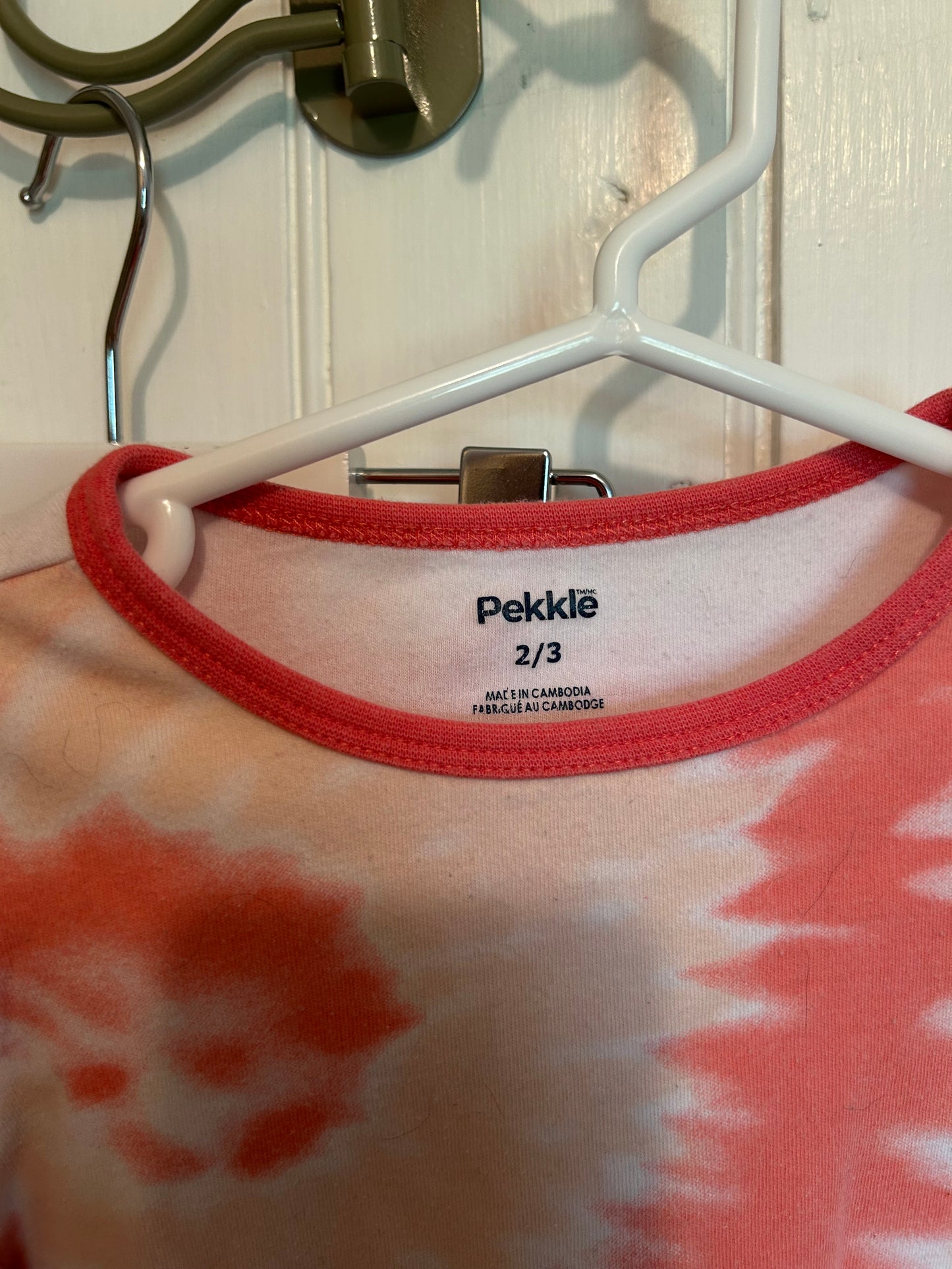 Pekkle 2/3 pink tie dye 2pc sleep set
