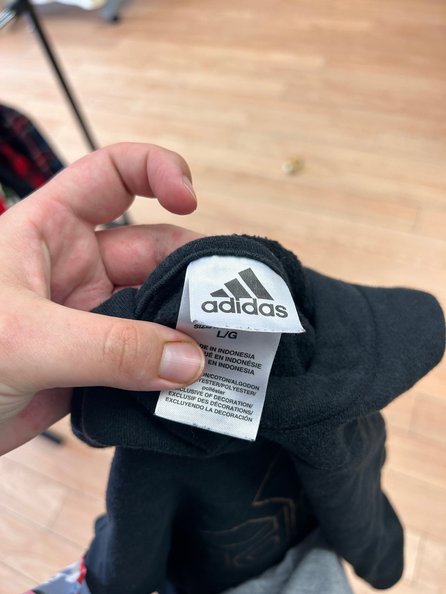 Adidas youth large black cropped hoodie