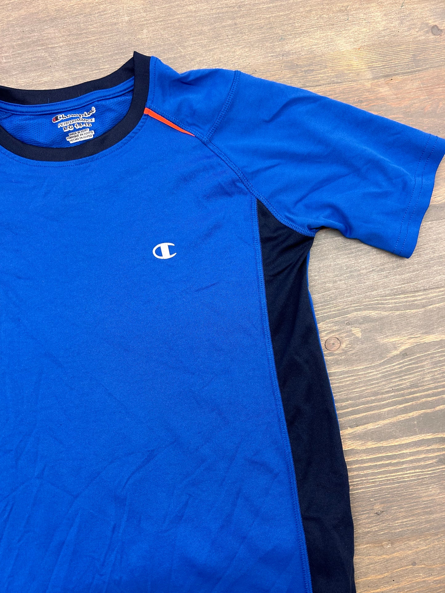 Champion 14/16 blue athletic tshirt