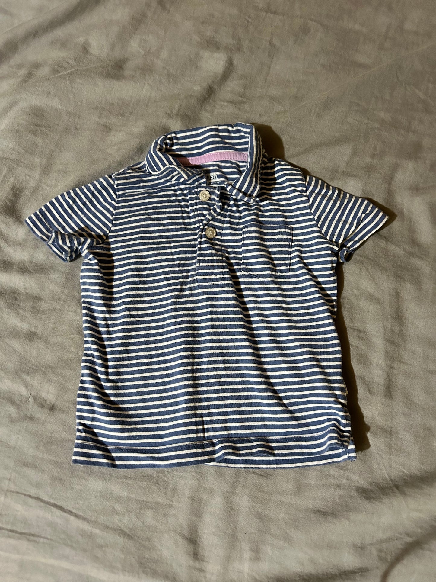 Oshkosh 12/18m navy blue striped polo shirt