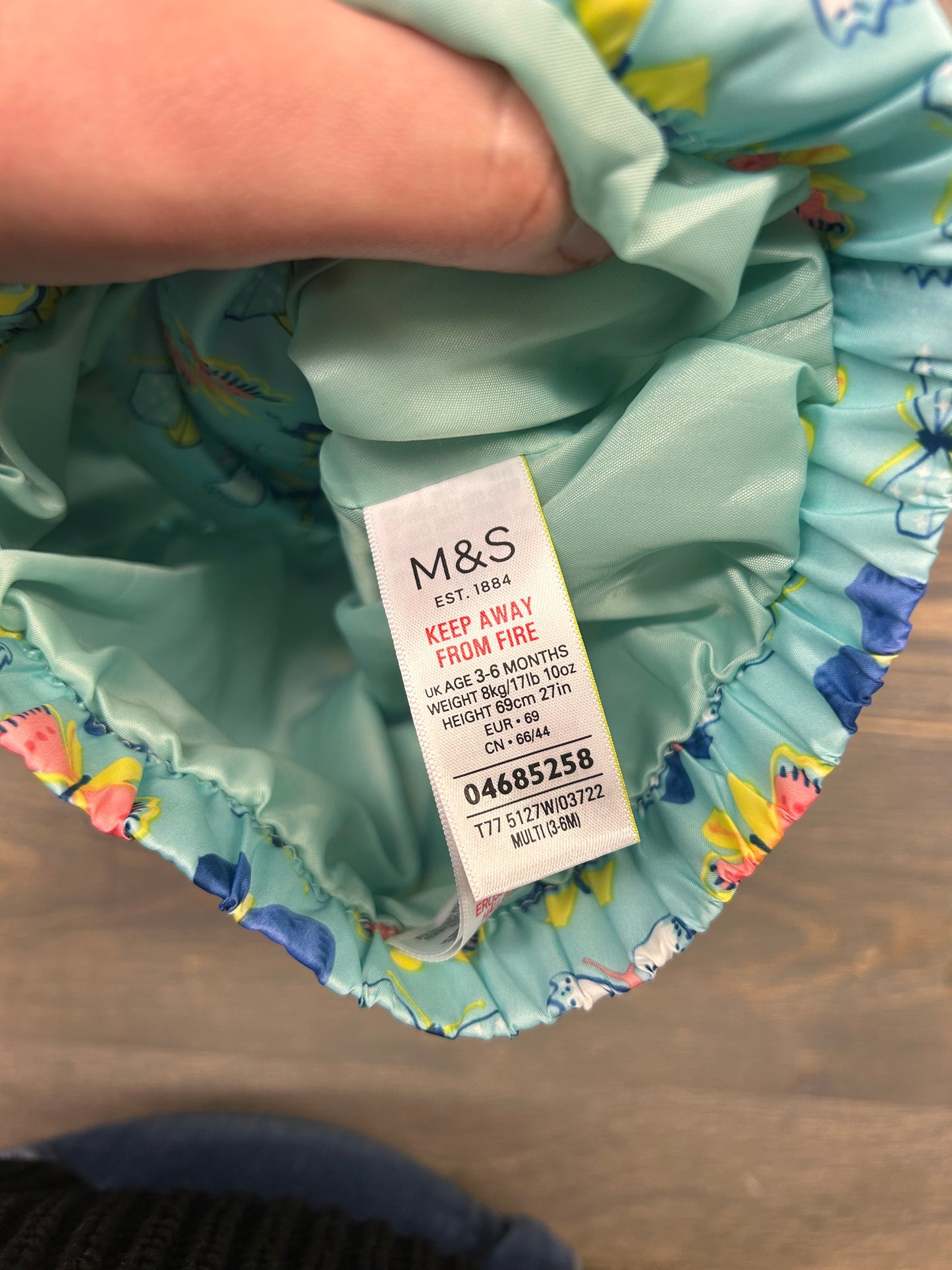M&S 3/6m butterfly rain jacket