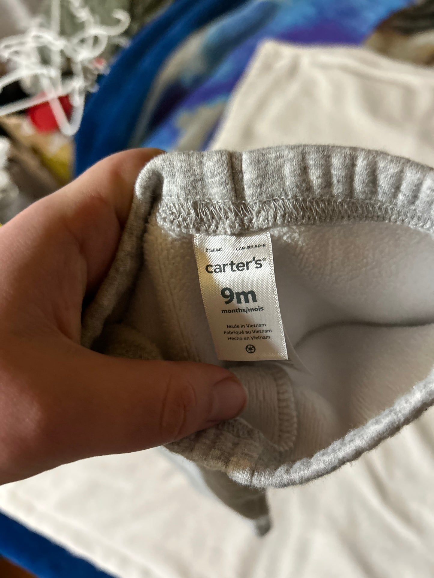 Carters 9m grey fleece lined leggings