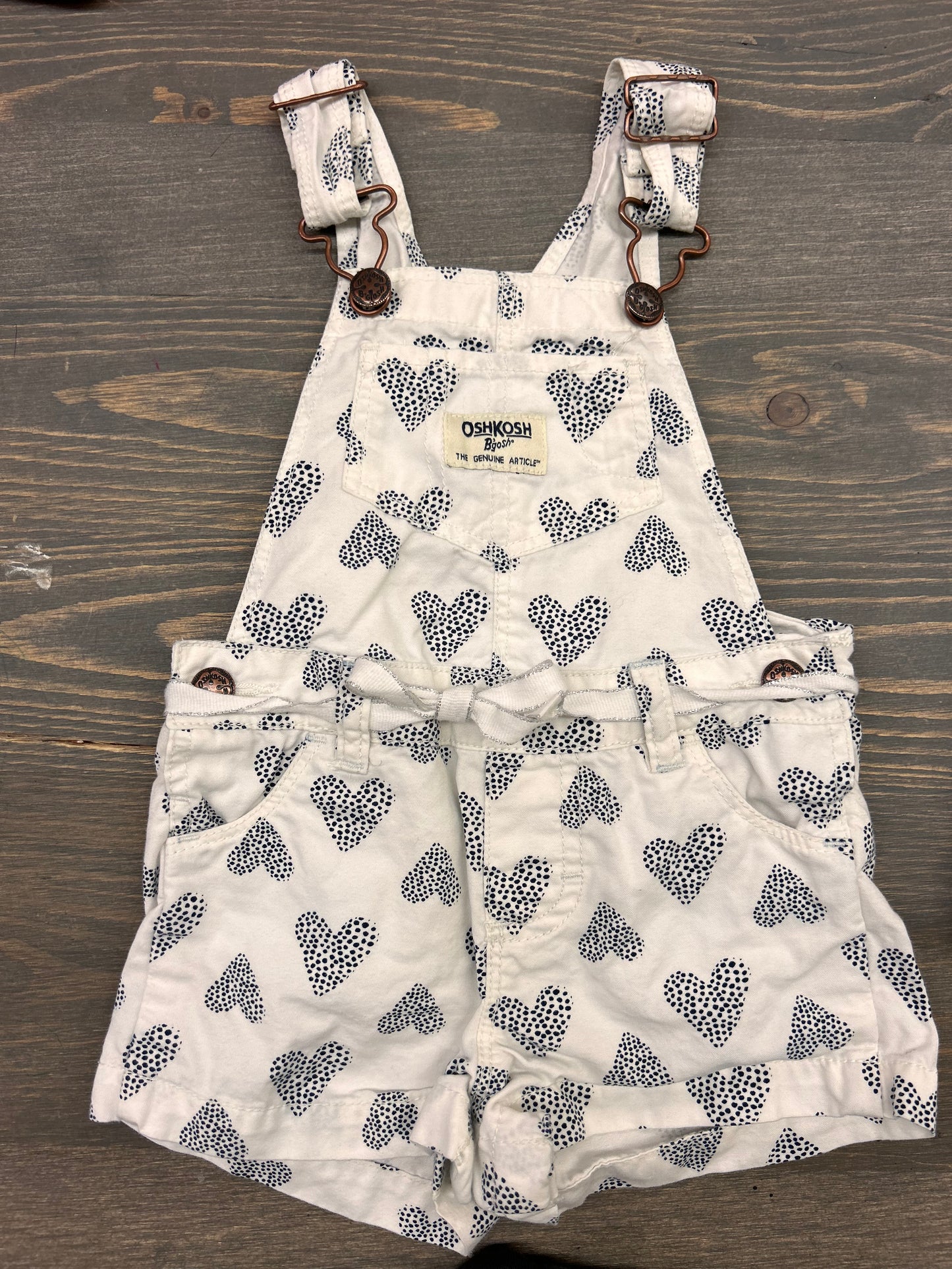 Oshkosh 9m white heart overalls