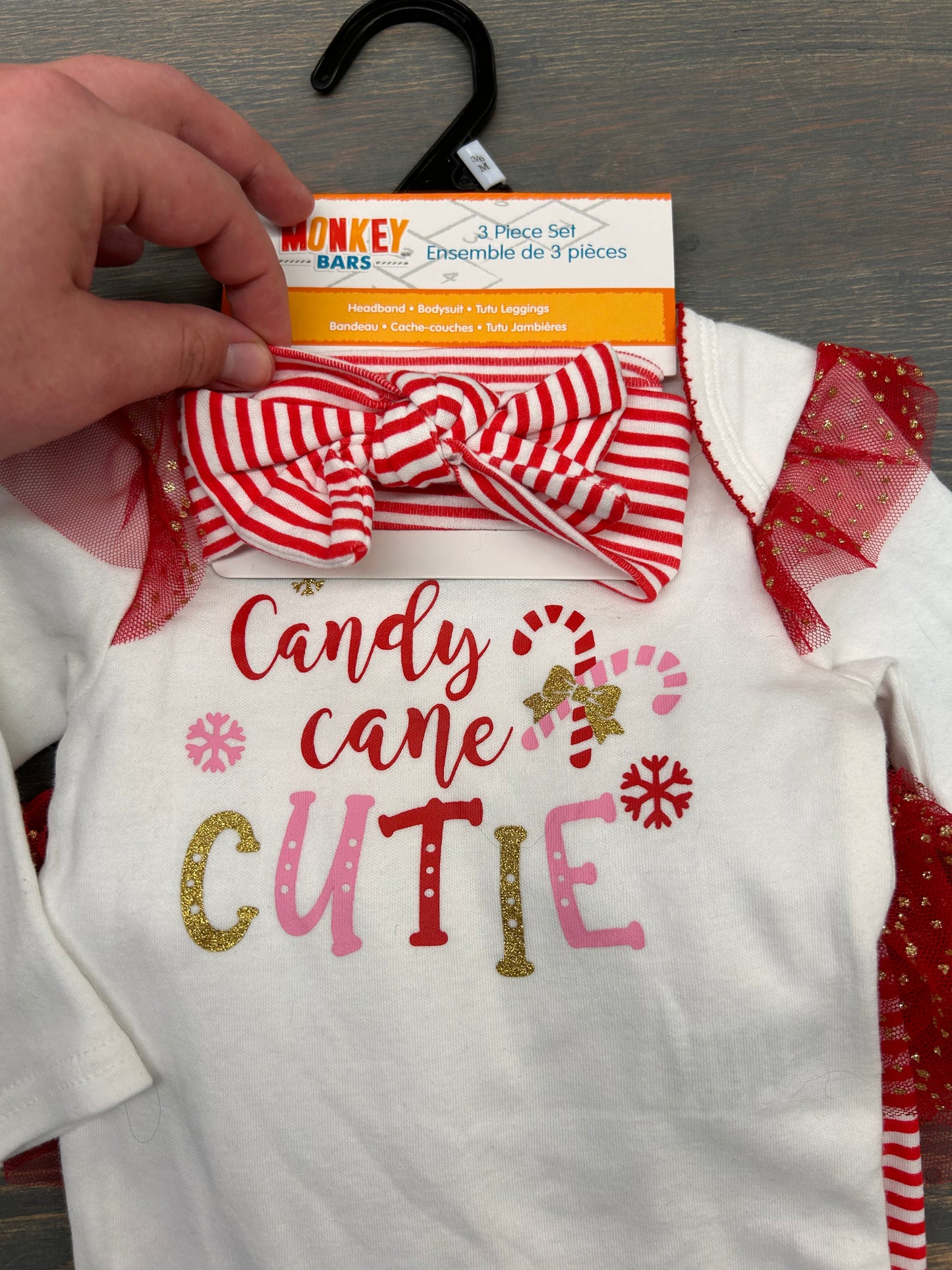 NEW monkey bars 3/6m candy cane 3pc set
