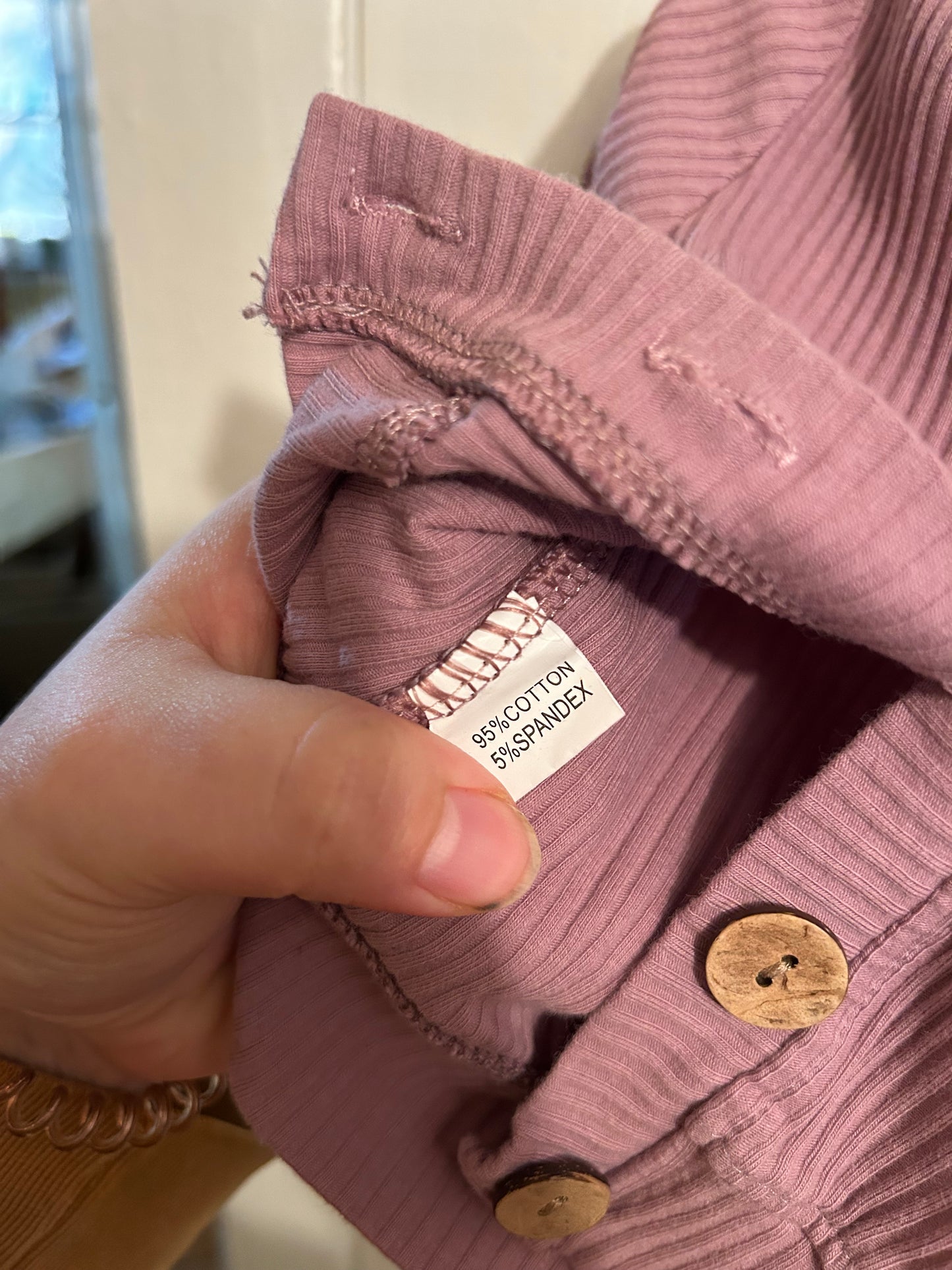 6m dusty pink ribbed cardigan