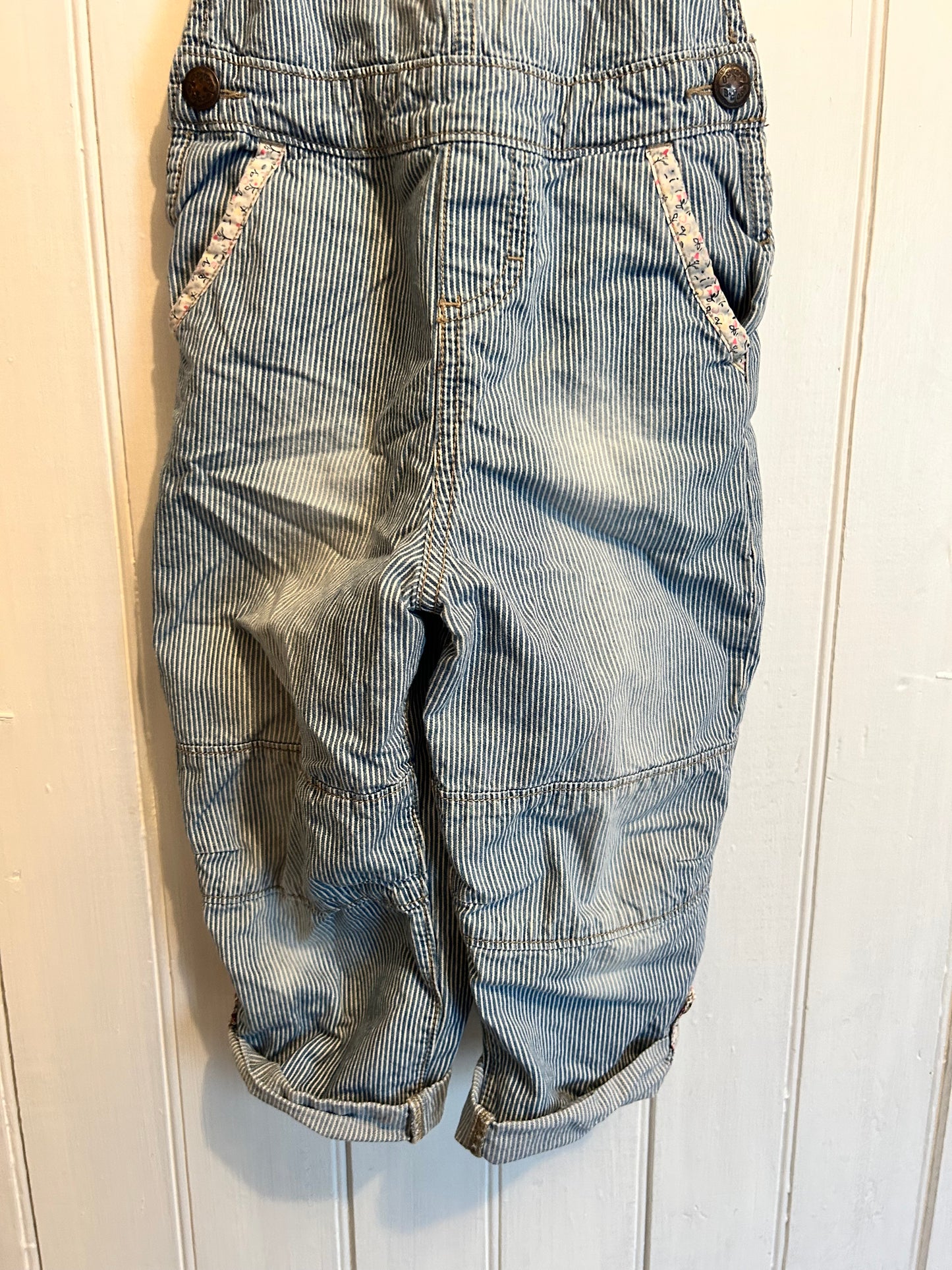 Oshkosh 5t blue striped overalls