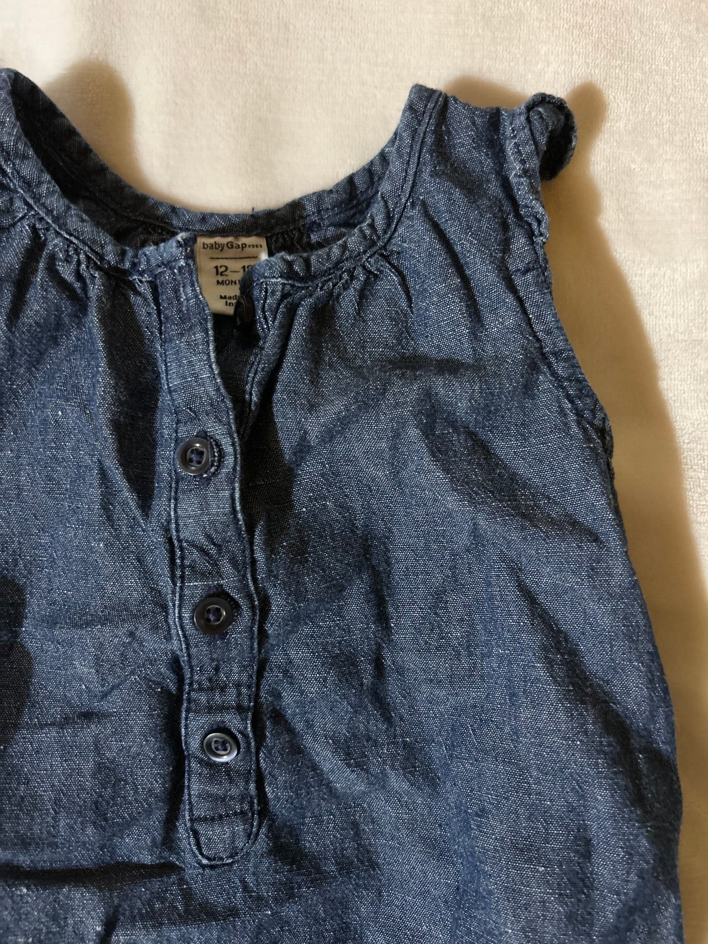 Gap 12/18m denim romper