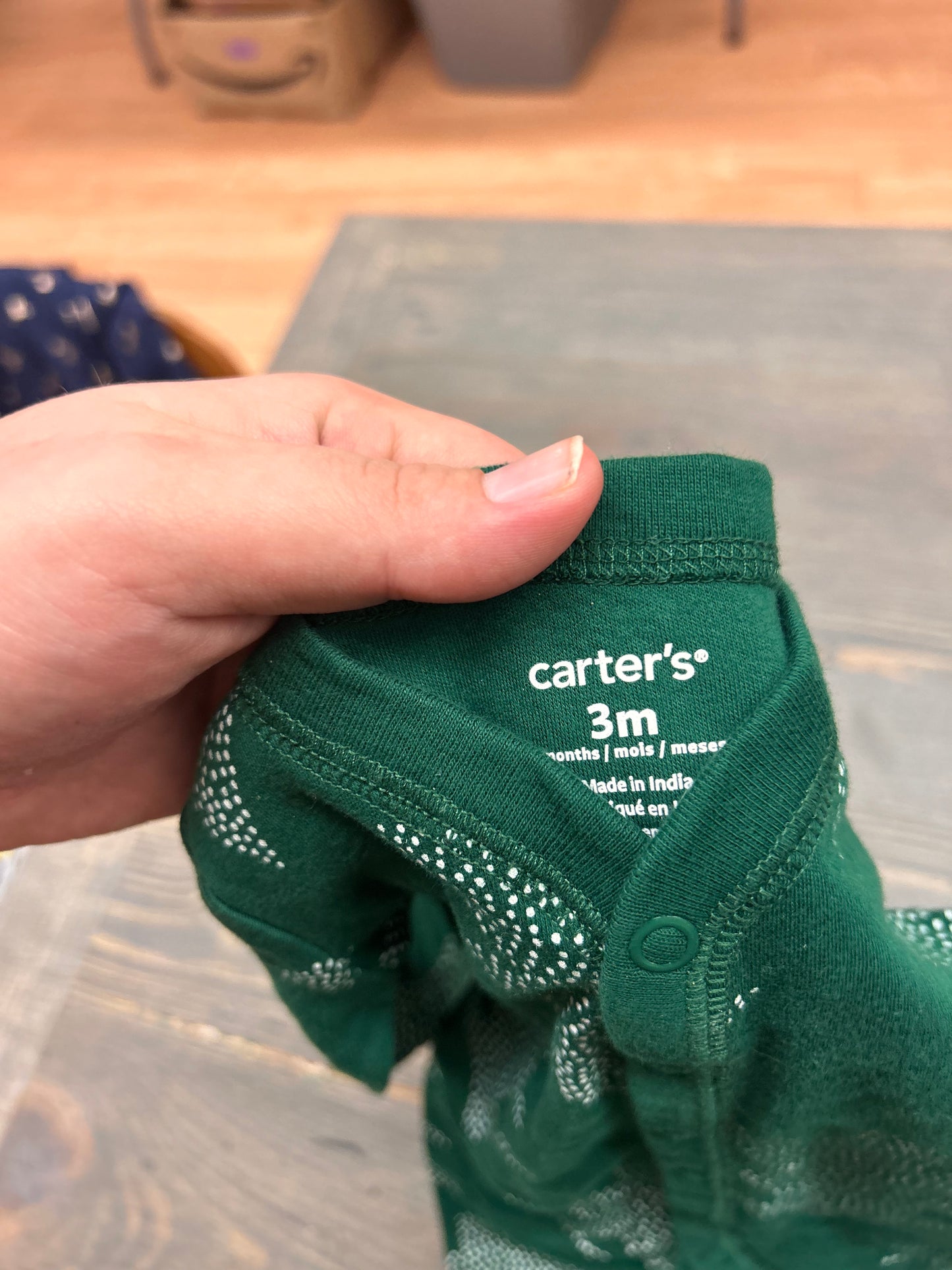 Carters 3m green tree button up sleeper