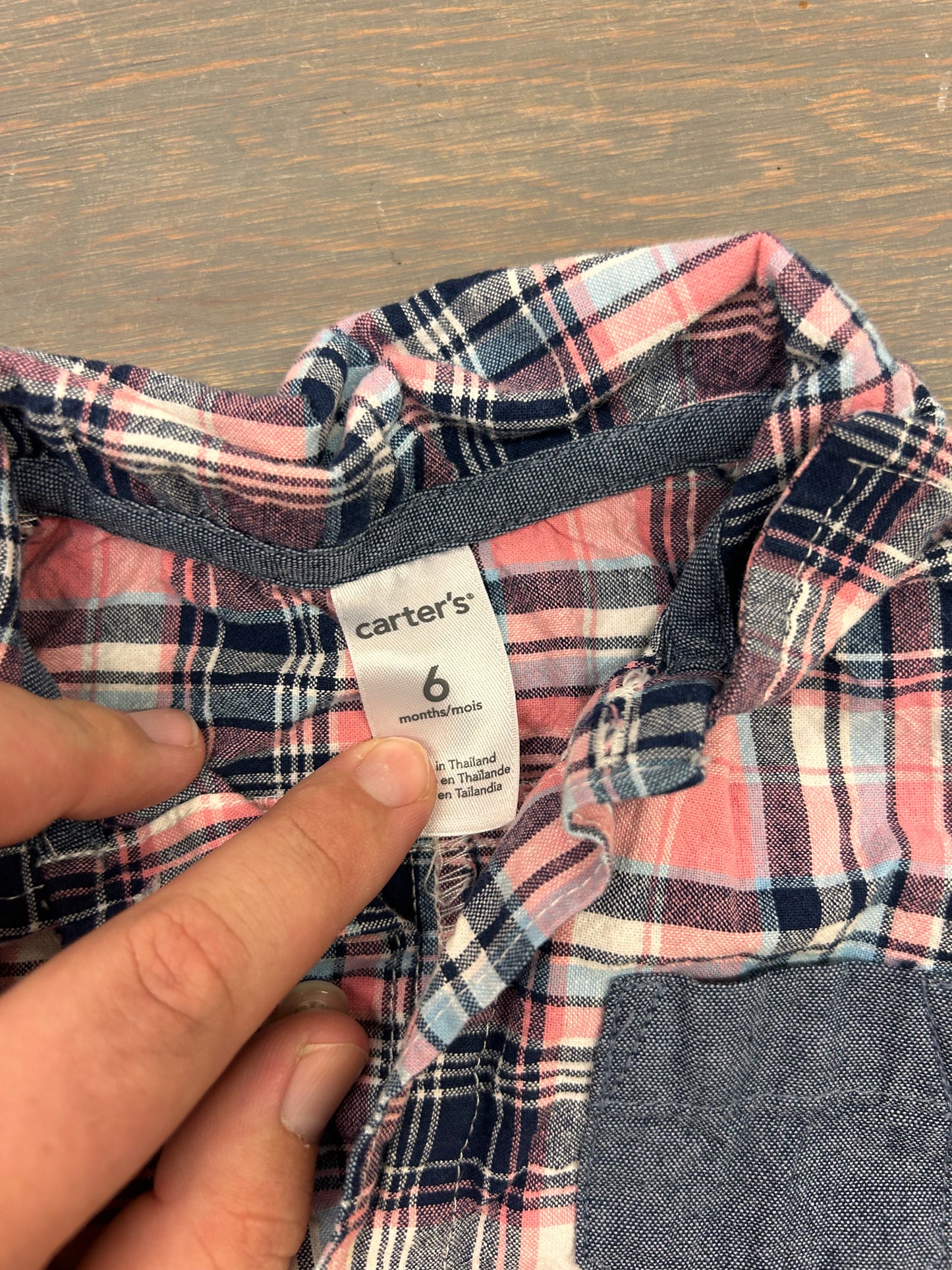 Carters 6m pink flannel romper