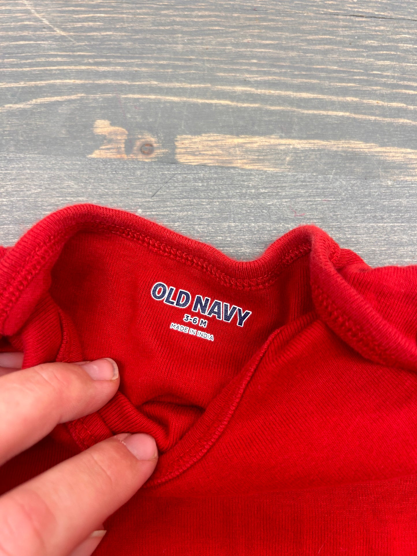 Old navy 3/6m red onesie