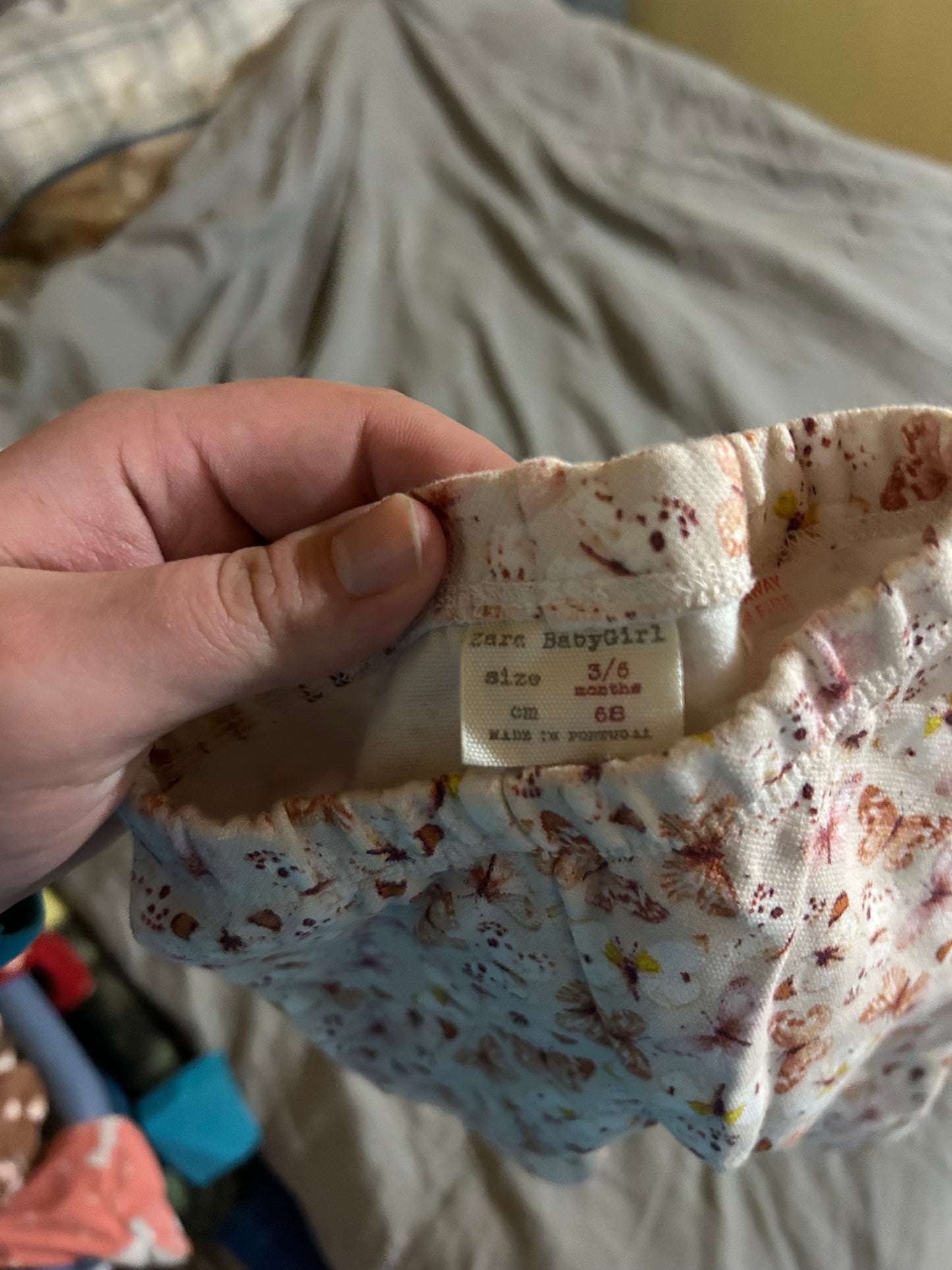 Zara 3/6m brown butterfly leggings