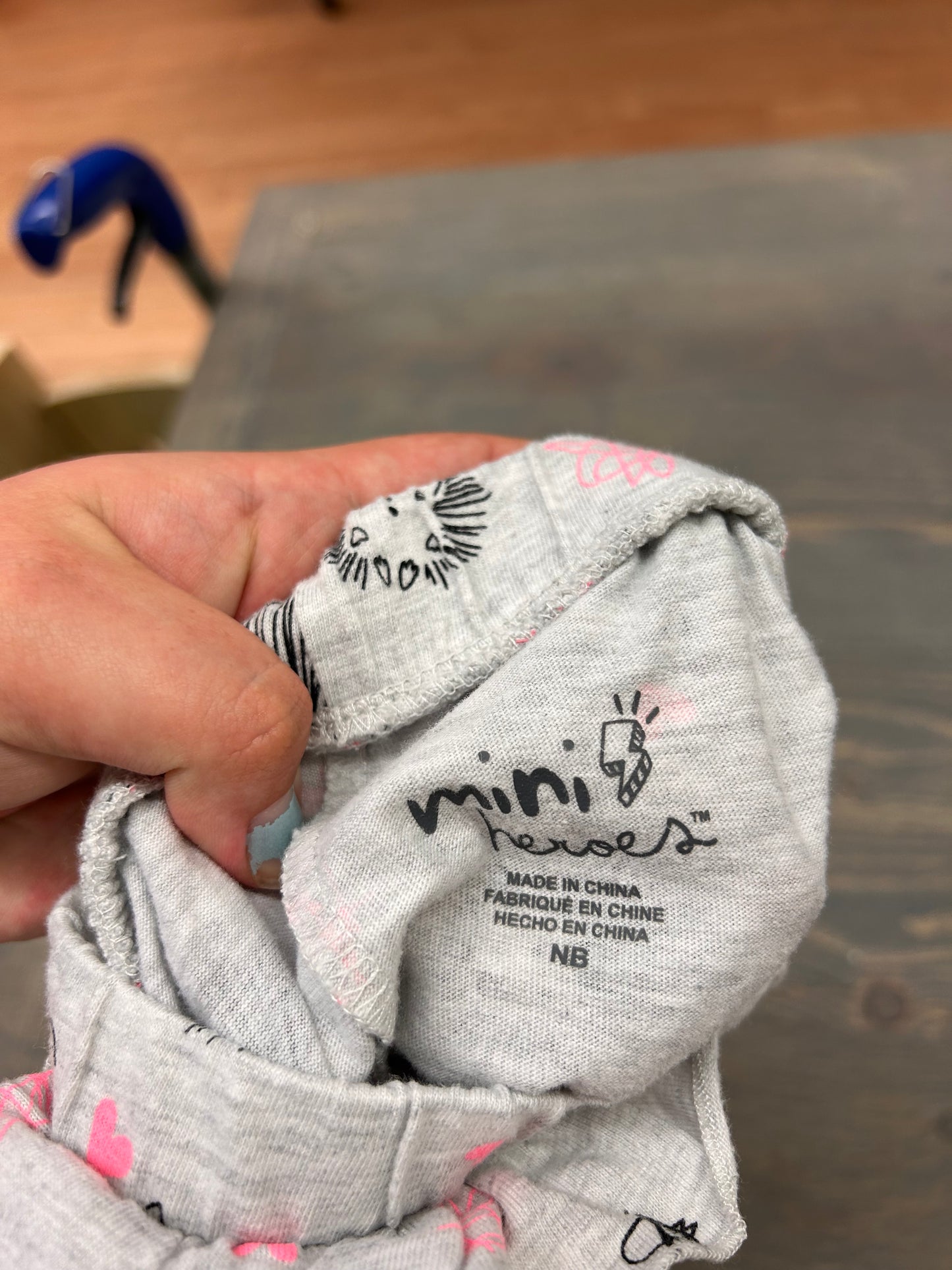 Mini hero newborn grey hedgehog pants