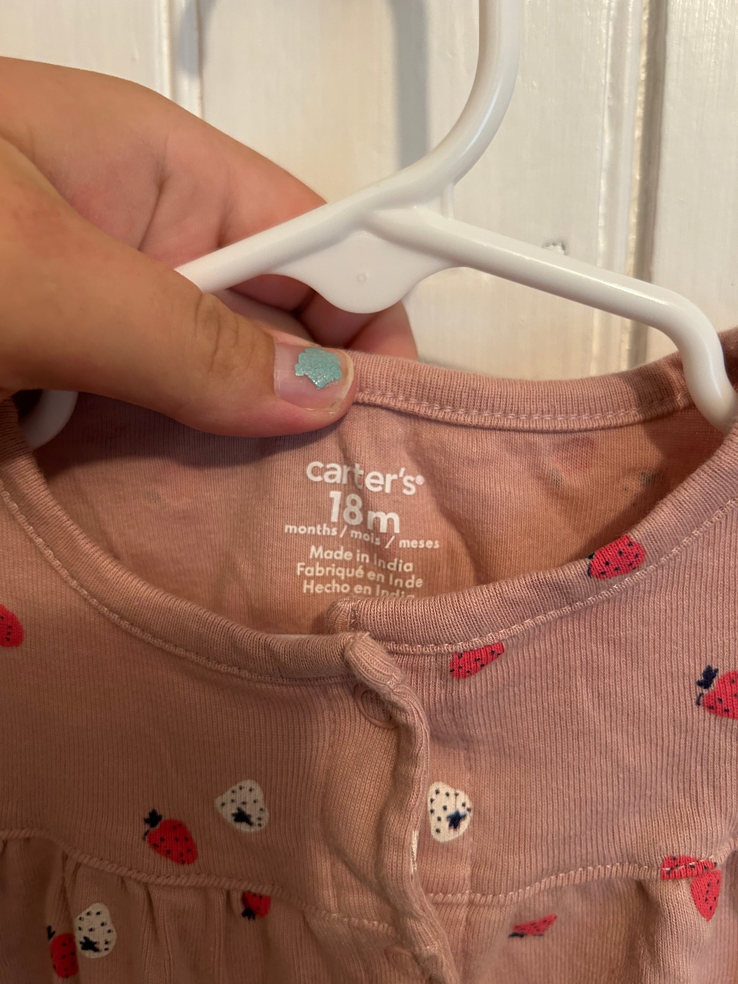Carters 18m pink strawberry romper