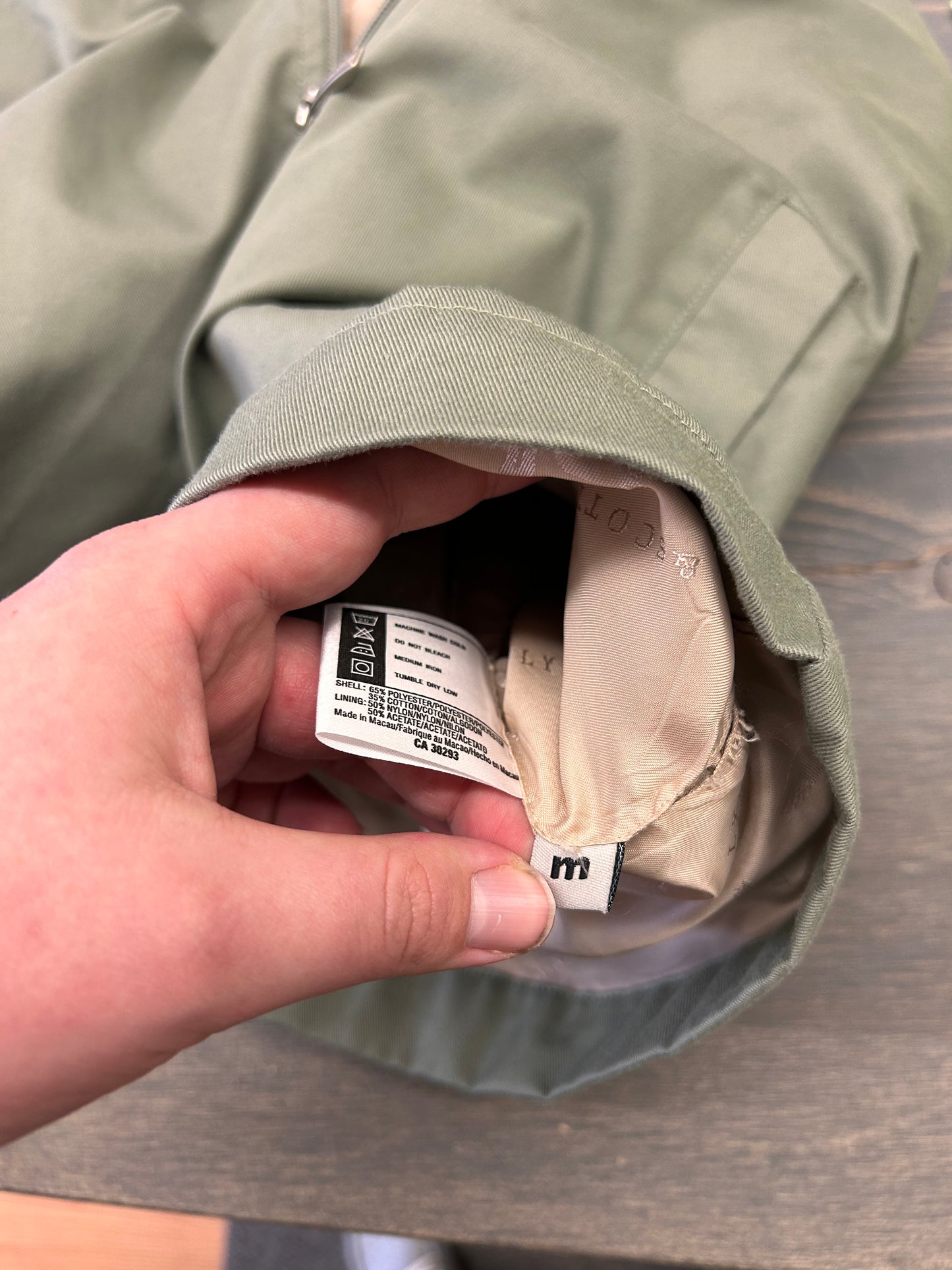 Lyle & scott medium green bomber jacket