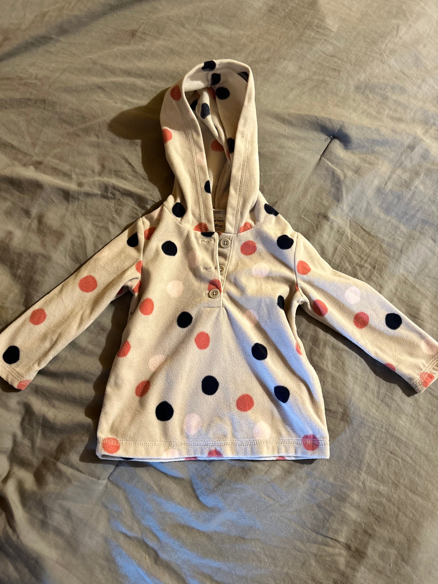 Carters 18m polka dot fleece hoodie