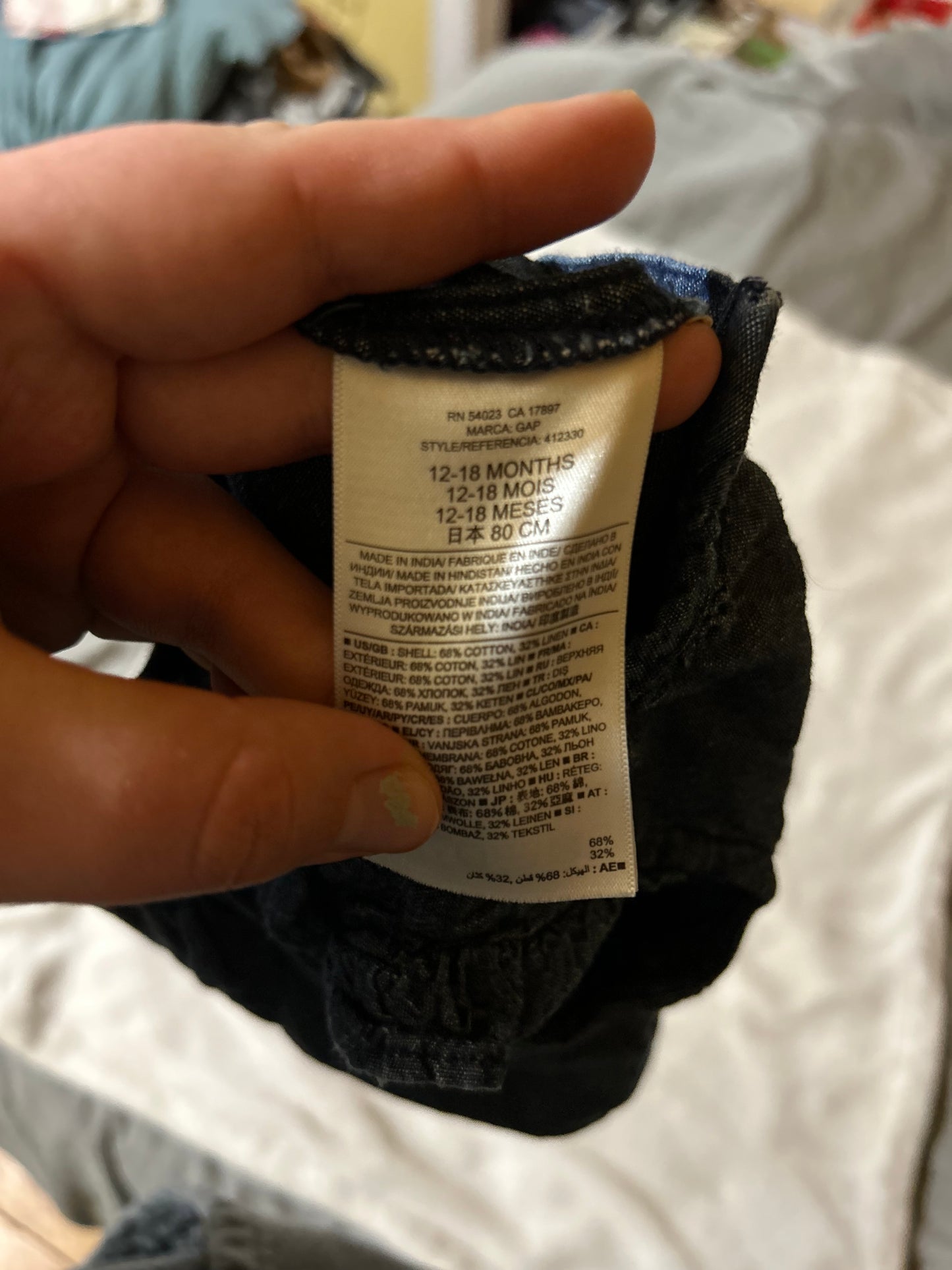Gap 12/18m denim romper