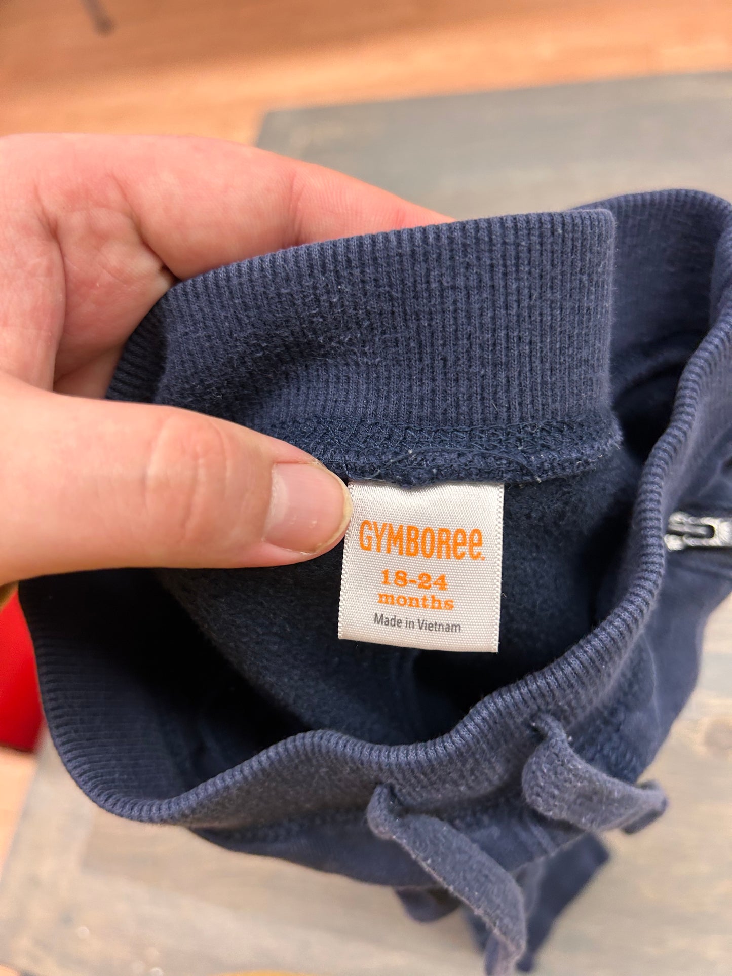 Gymboree 18/24m navy quilted knee joggers