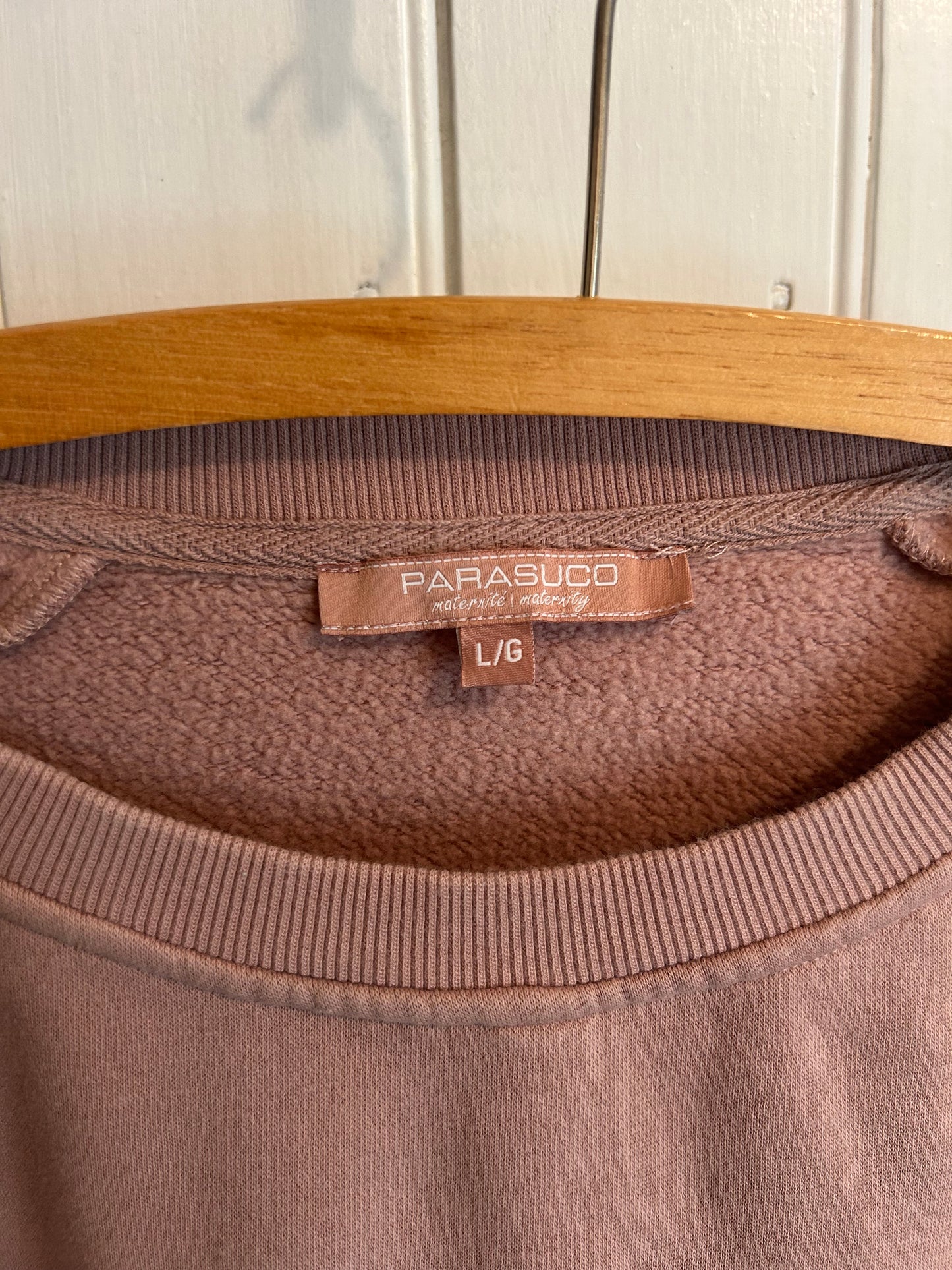 Parasuco maternity large blush zipper side sweater
