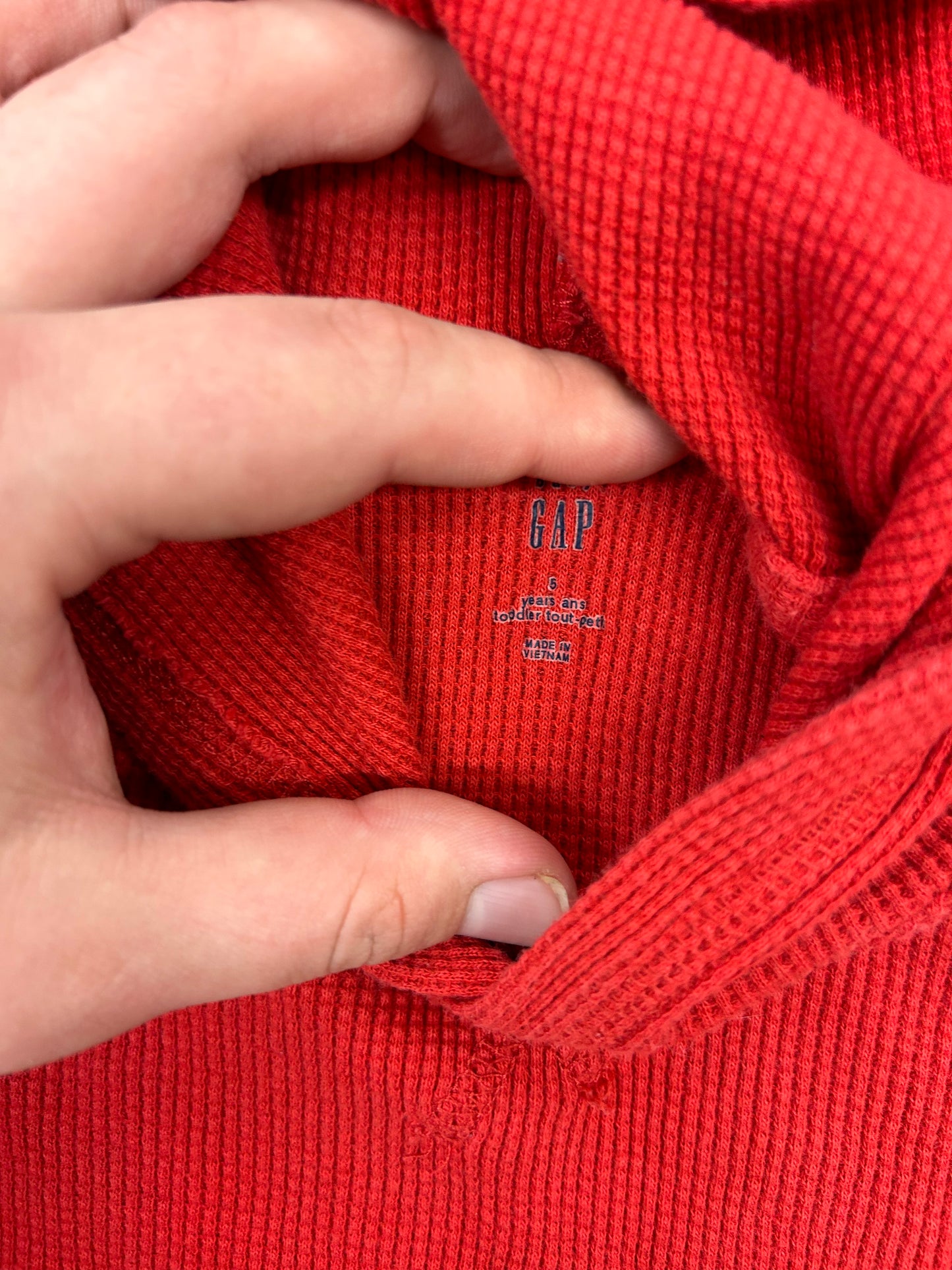 Gap 5 red waffle knit hoodie