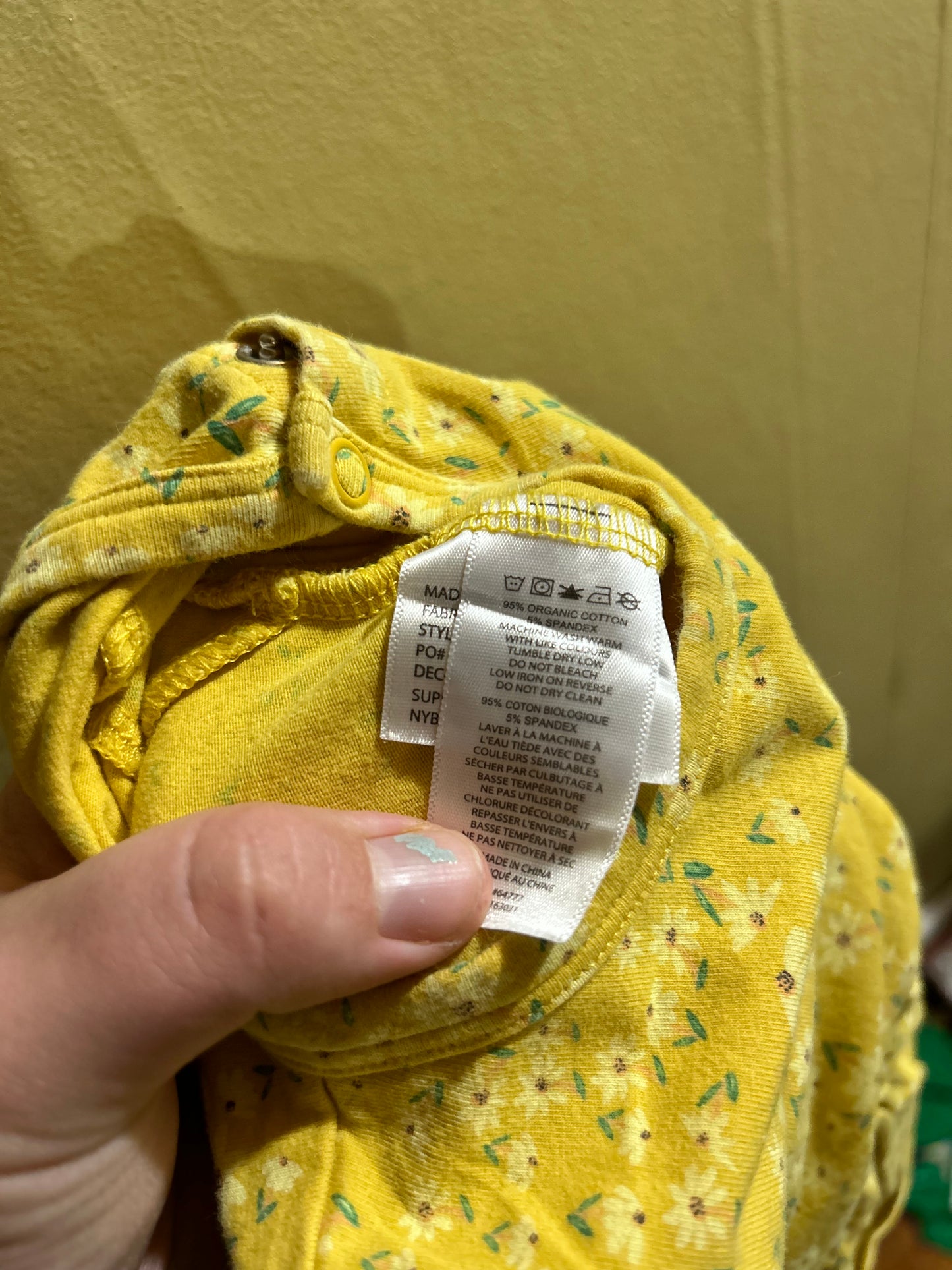 Rise little earthling 6/9m yellow floral skirted onesie