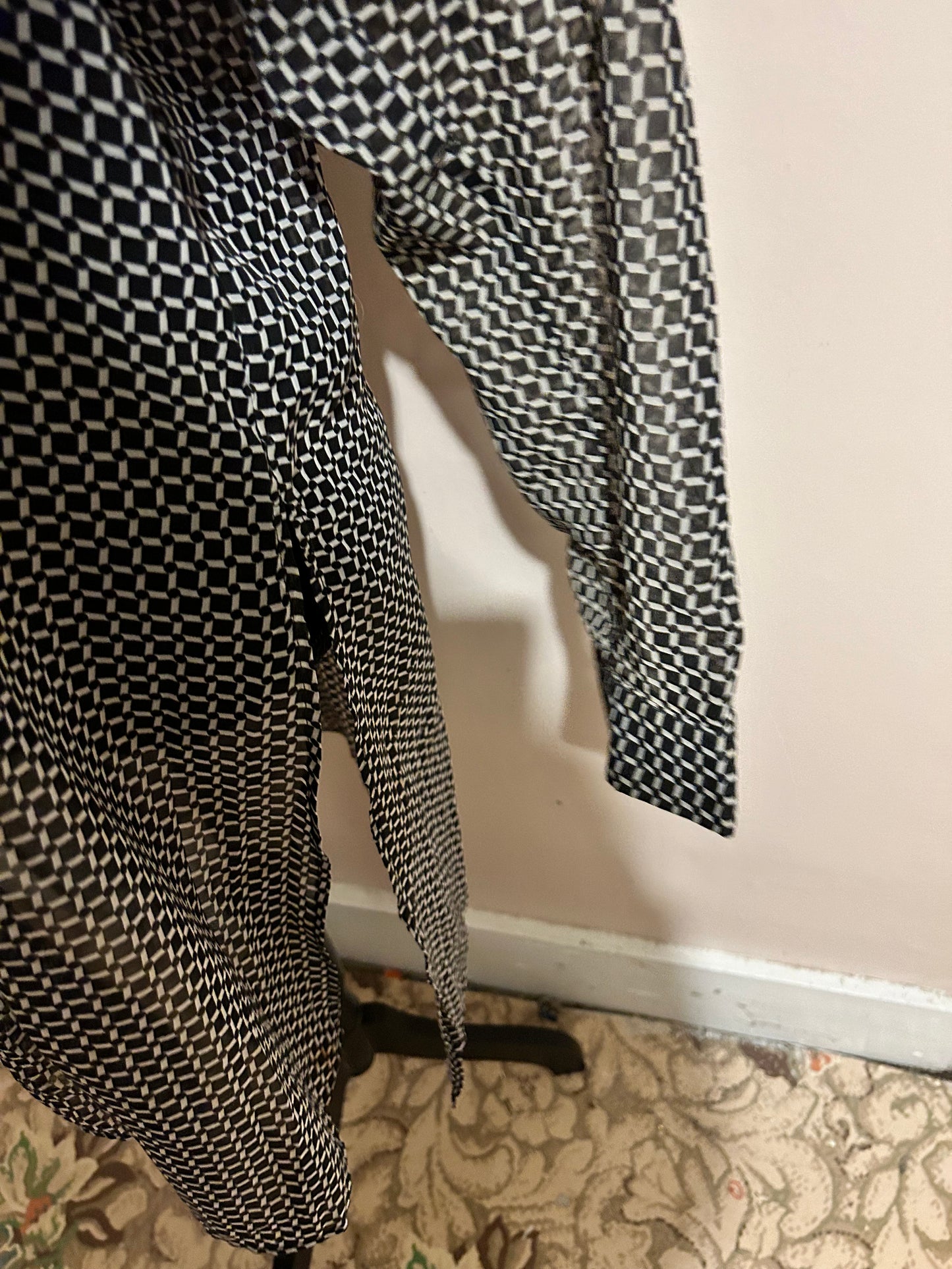 George large geometric sheer button up tunic