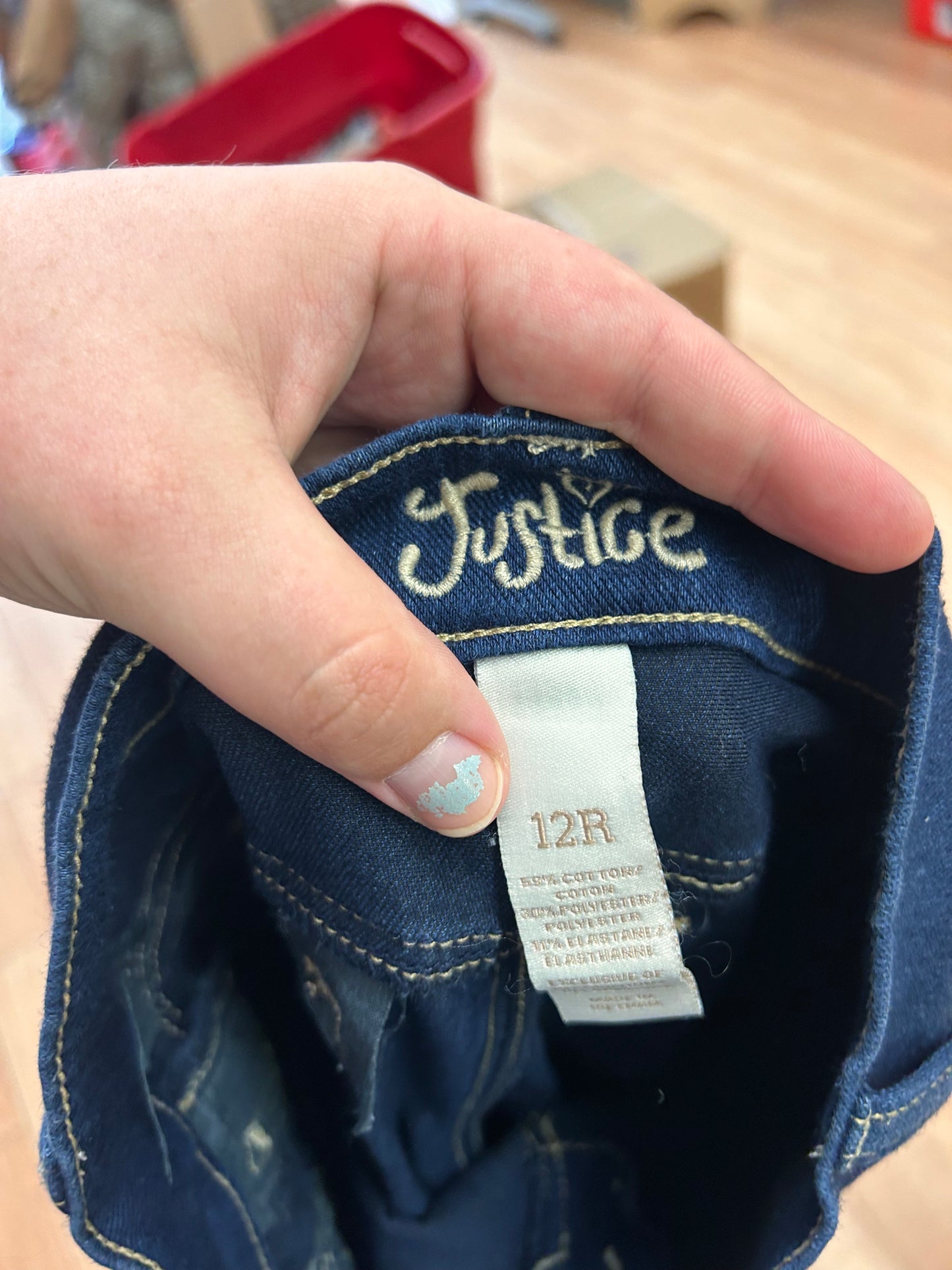 Justice 12 dark wash denim capris
