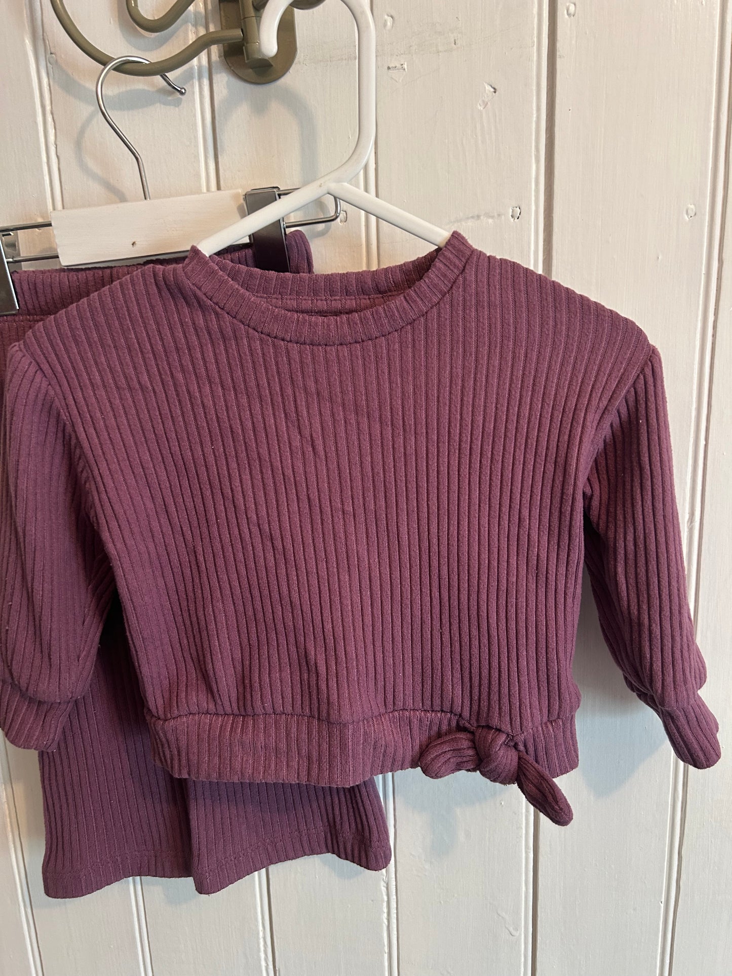George 6/12m purple ribbed set