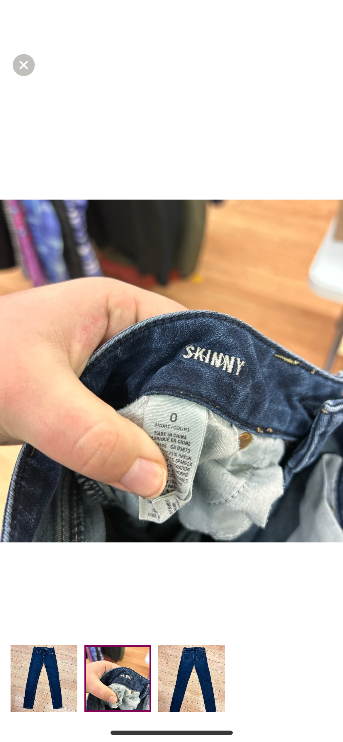 American eagle 0 short dark wash skinny jeans