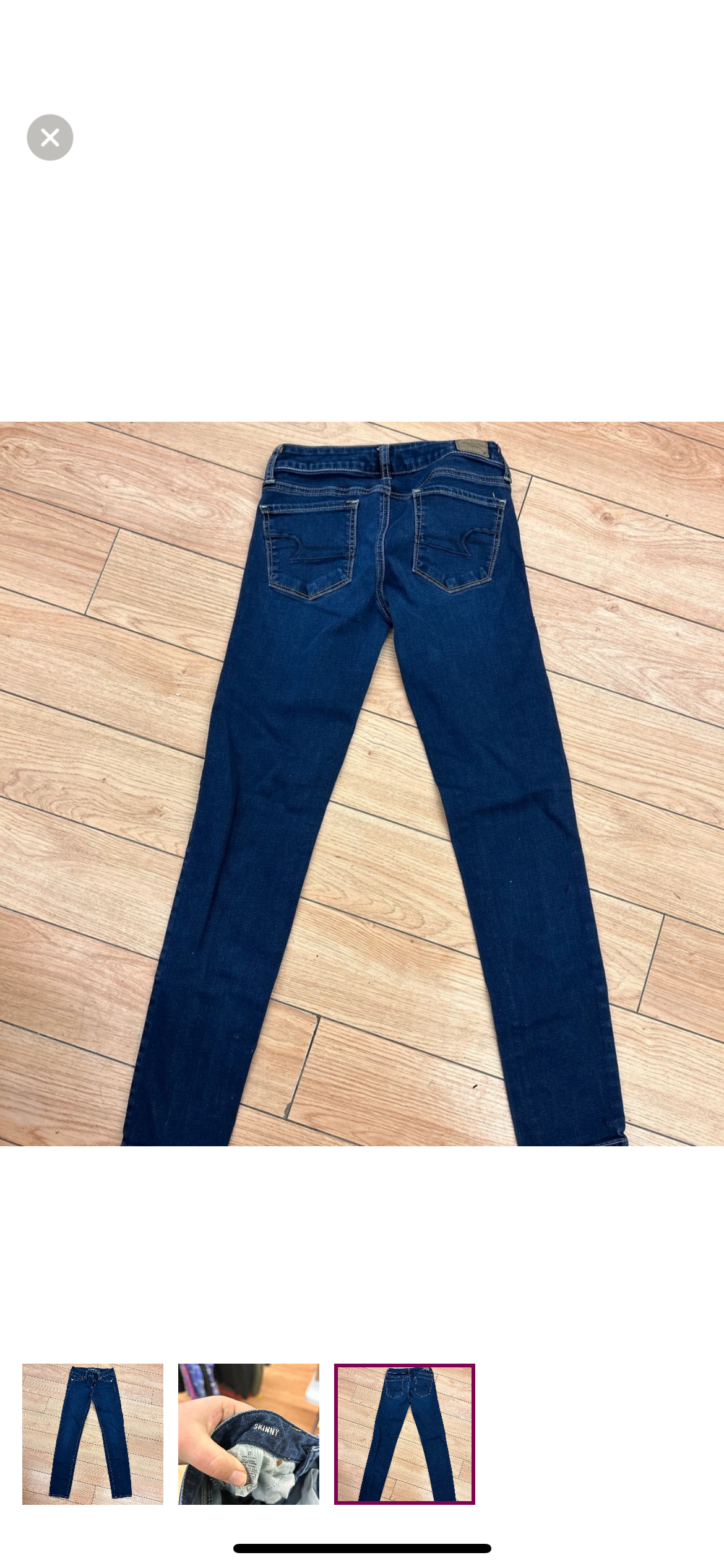 American eagle 0 short dark wash skinny jeans