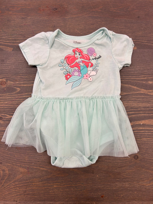 Disney 3/6m Ariel onesie dress