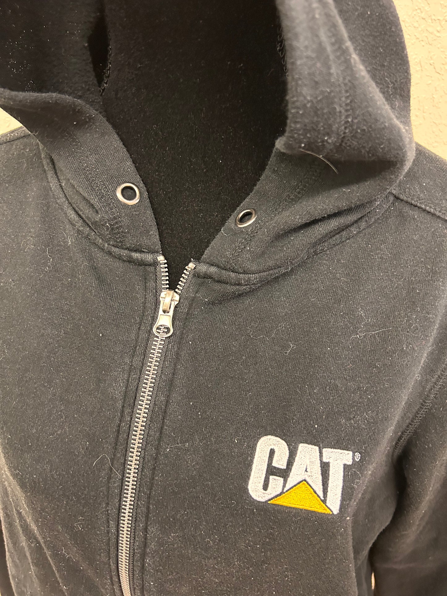 Cat 2x black zip up hoodie