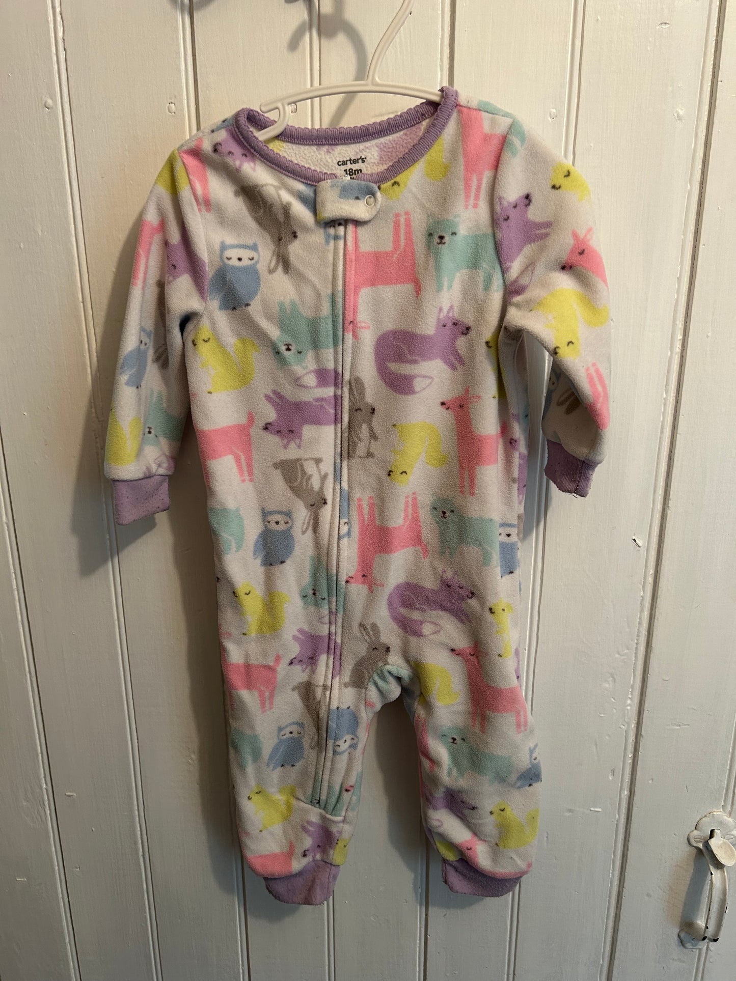 Carters 18m multicoloured animal fleece footless sleeper